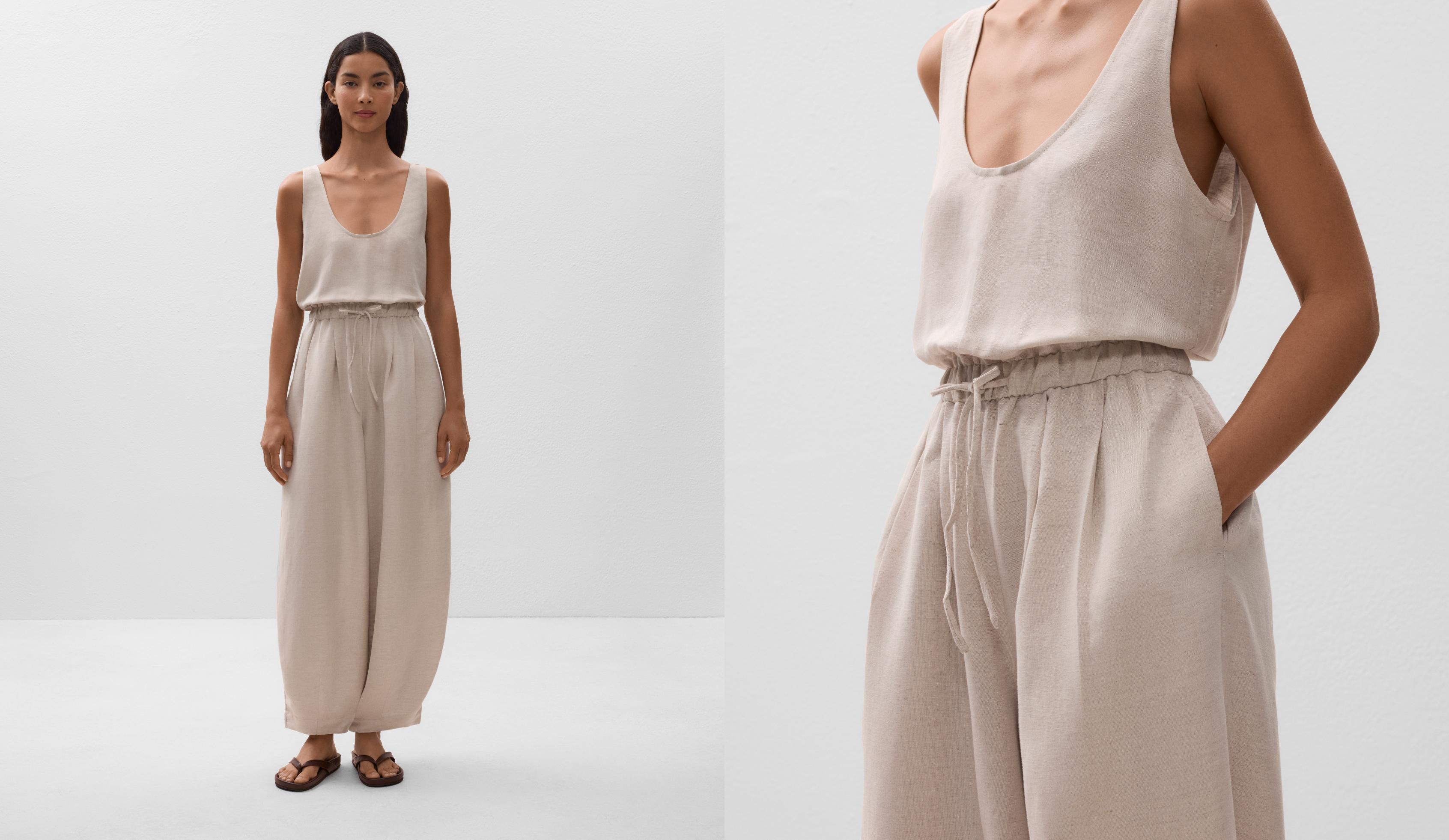 Linen blend balloon jumpsuit Linen blend balloon jumpsuit