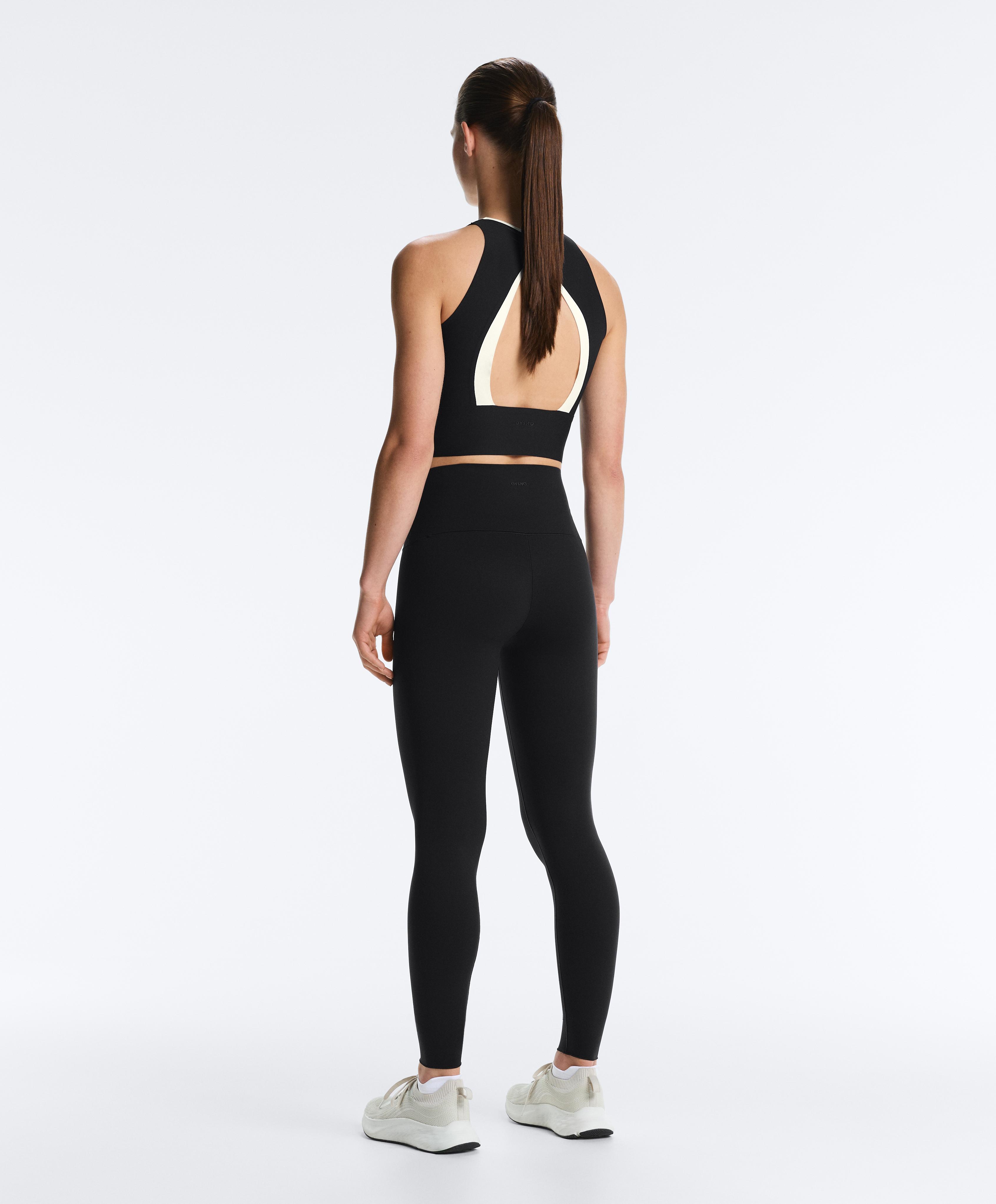Perfect-adapt sleeveless contrast tank top — BLACK