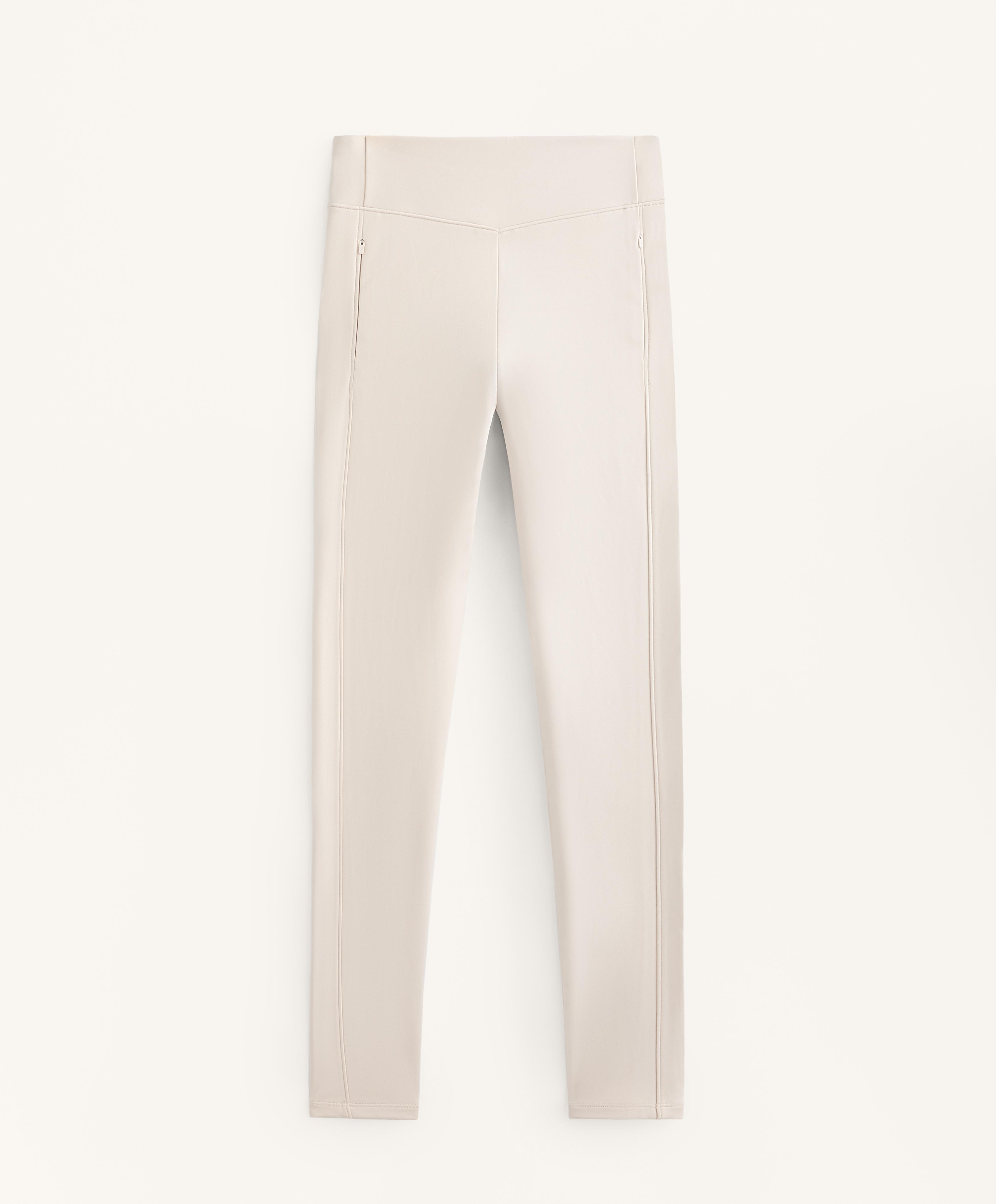 Warm high-rise ankle-length leggings with pockets 70 cm — PALE MINK