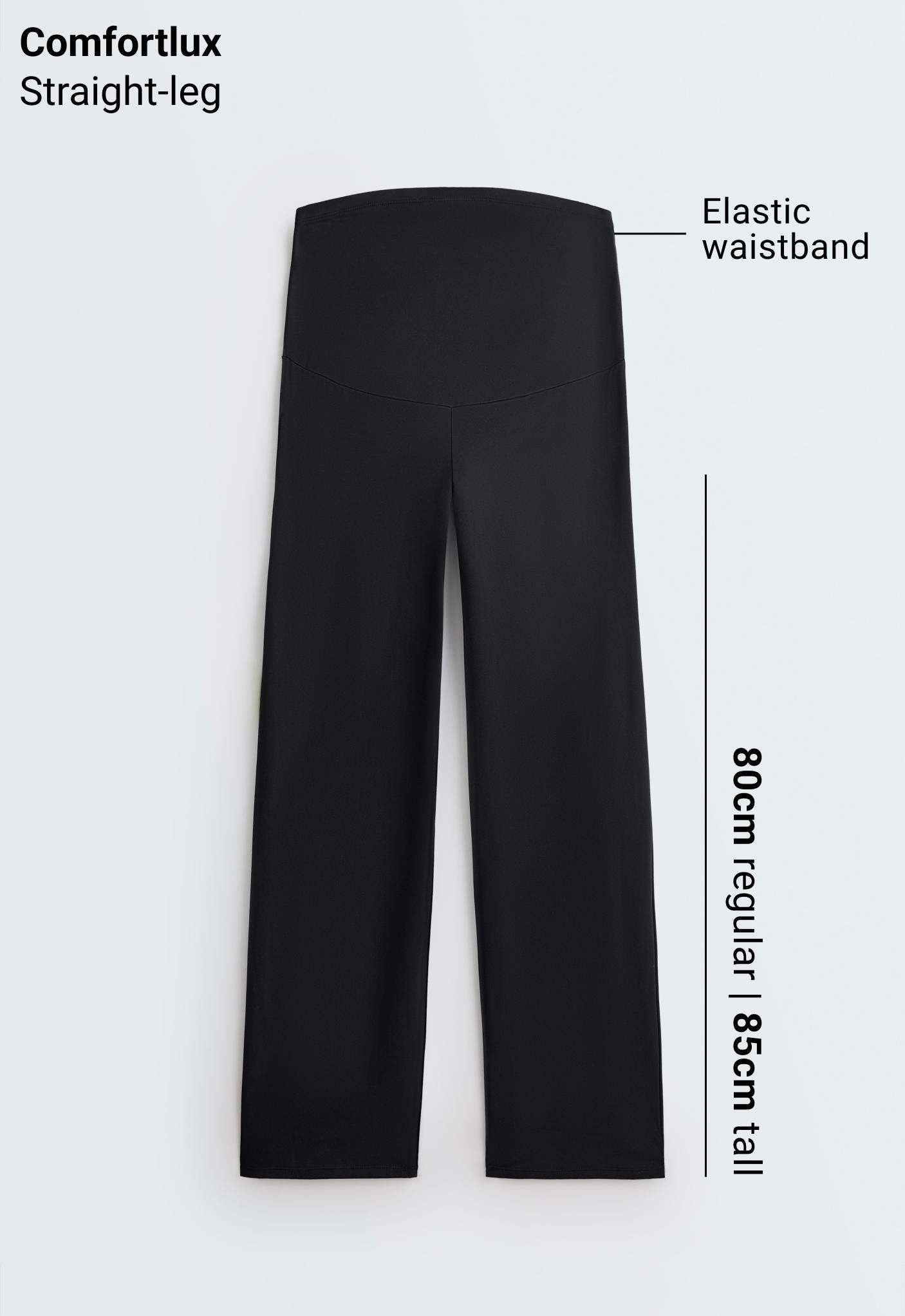 Comfortlux maternity straight-leg trousers — BLACK