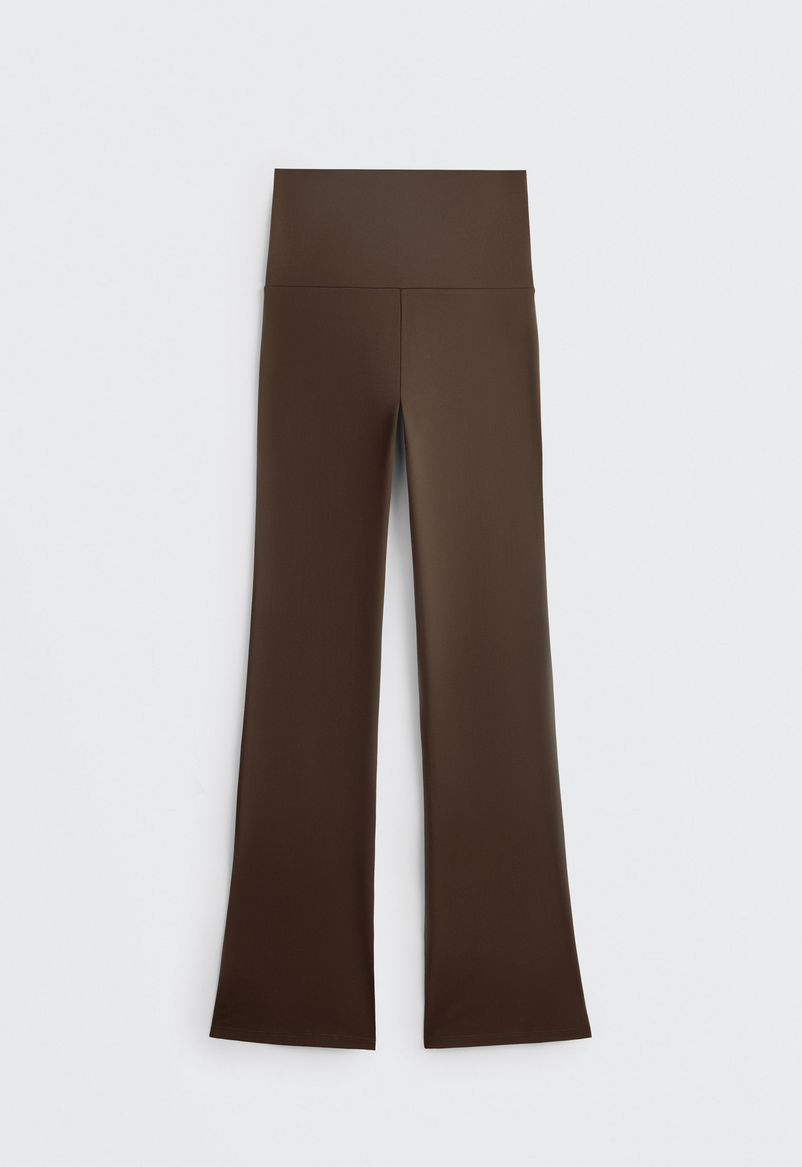 High-rise Comfortlux flare trousers — DARK BROWN