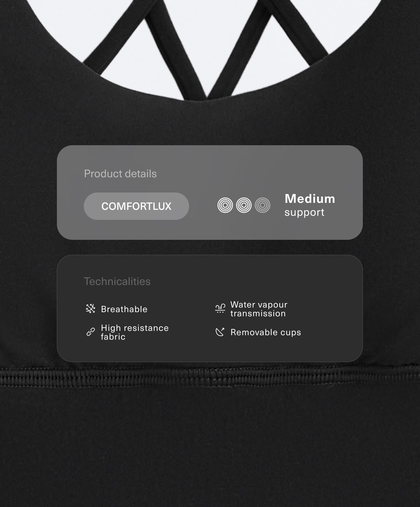 Comfortlux medium support sports bra with cups Comfortlux medium support sports bra with cups