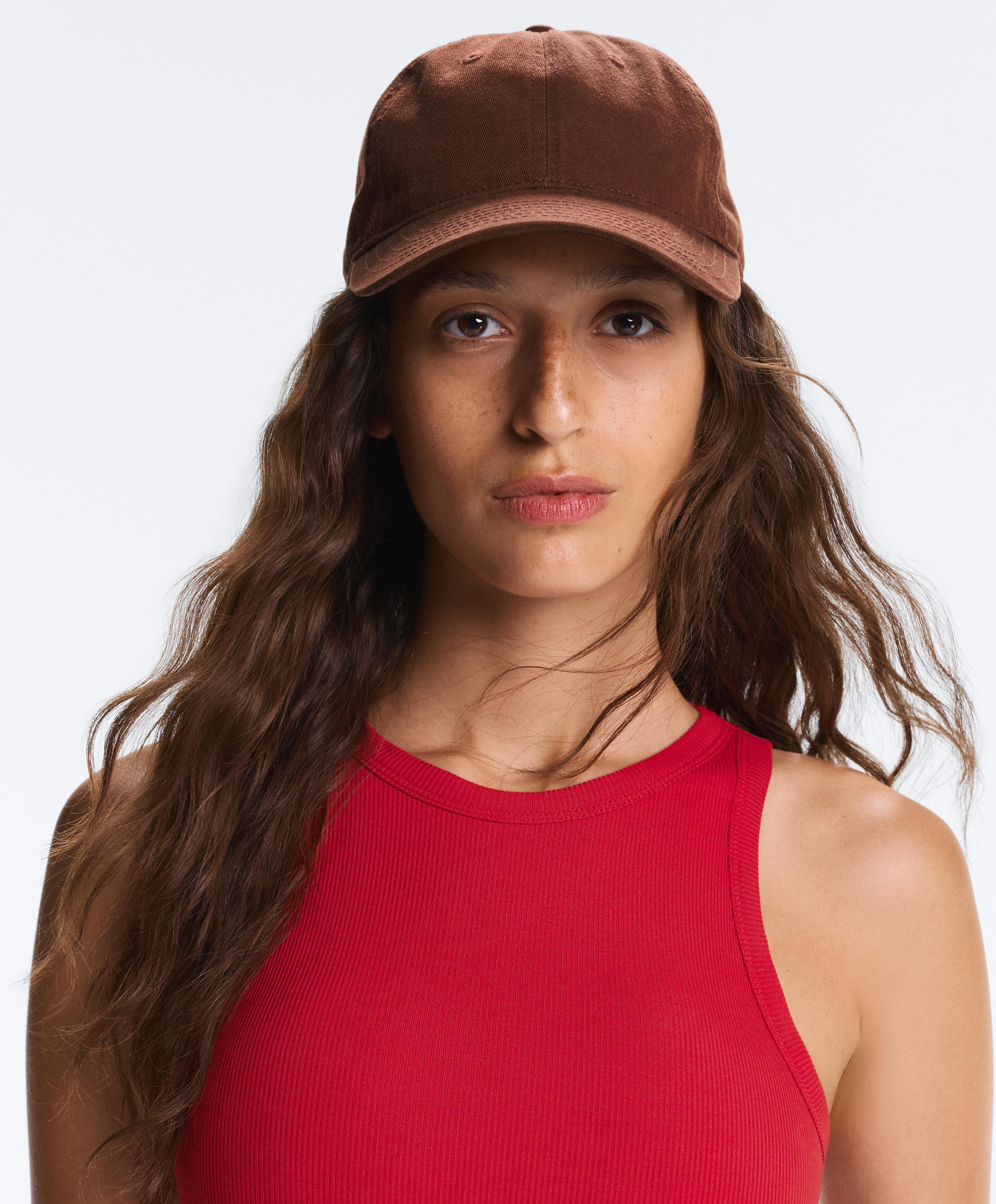 Washed-effect 100% cotton cap — BROWN