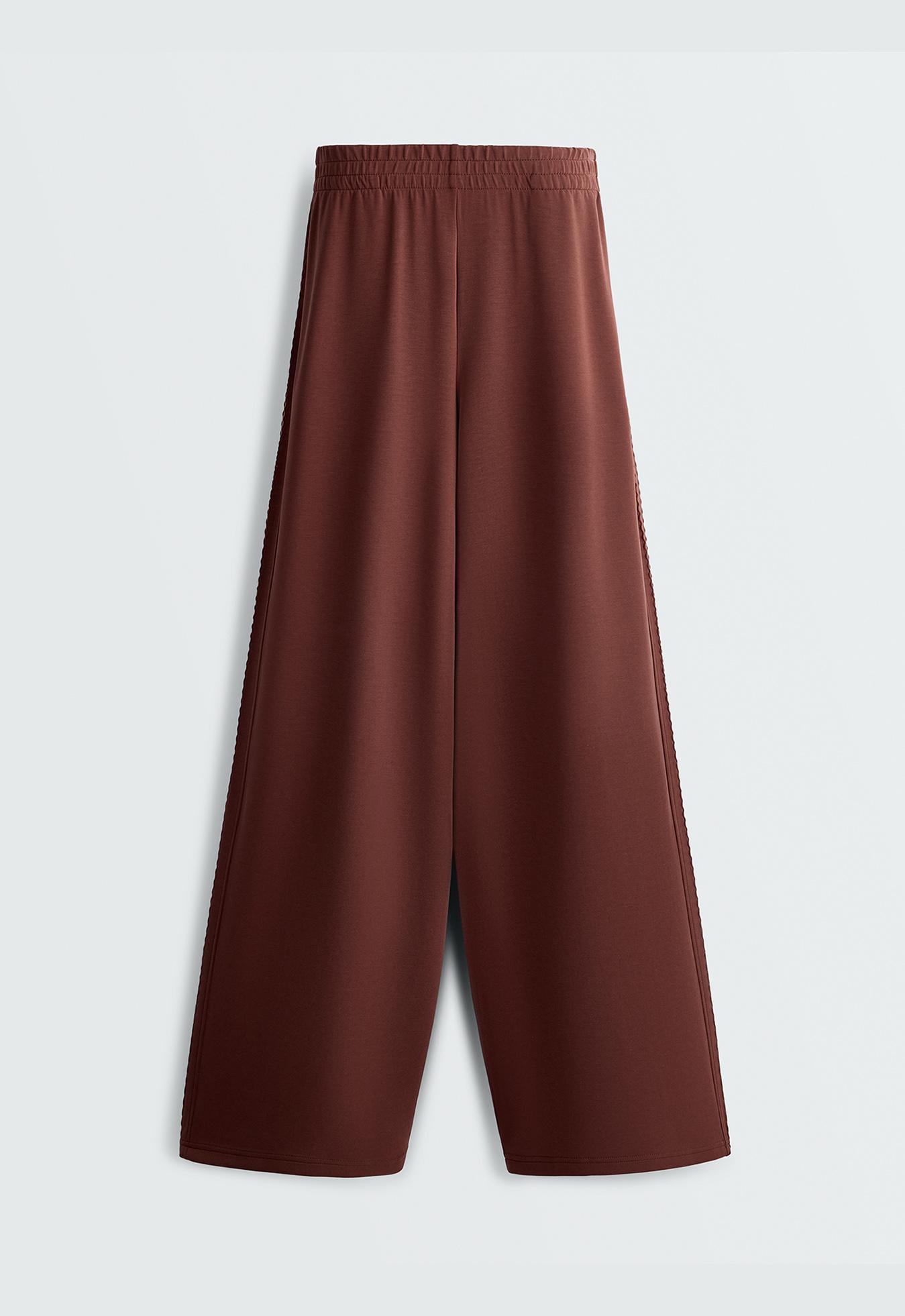 Straight-leg trousers with soft-touch modal — TERRACOTTA