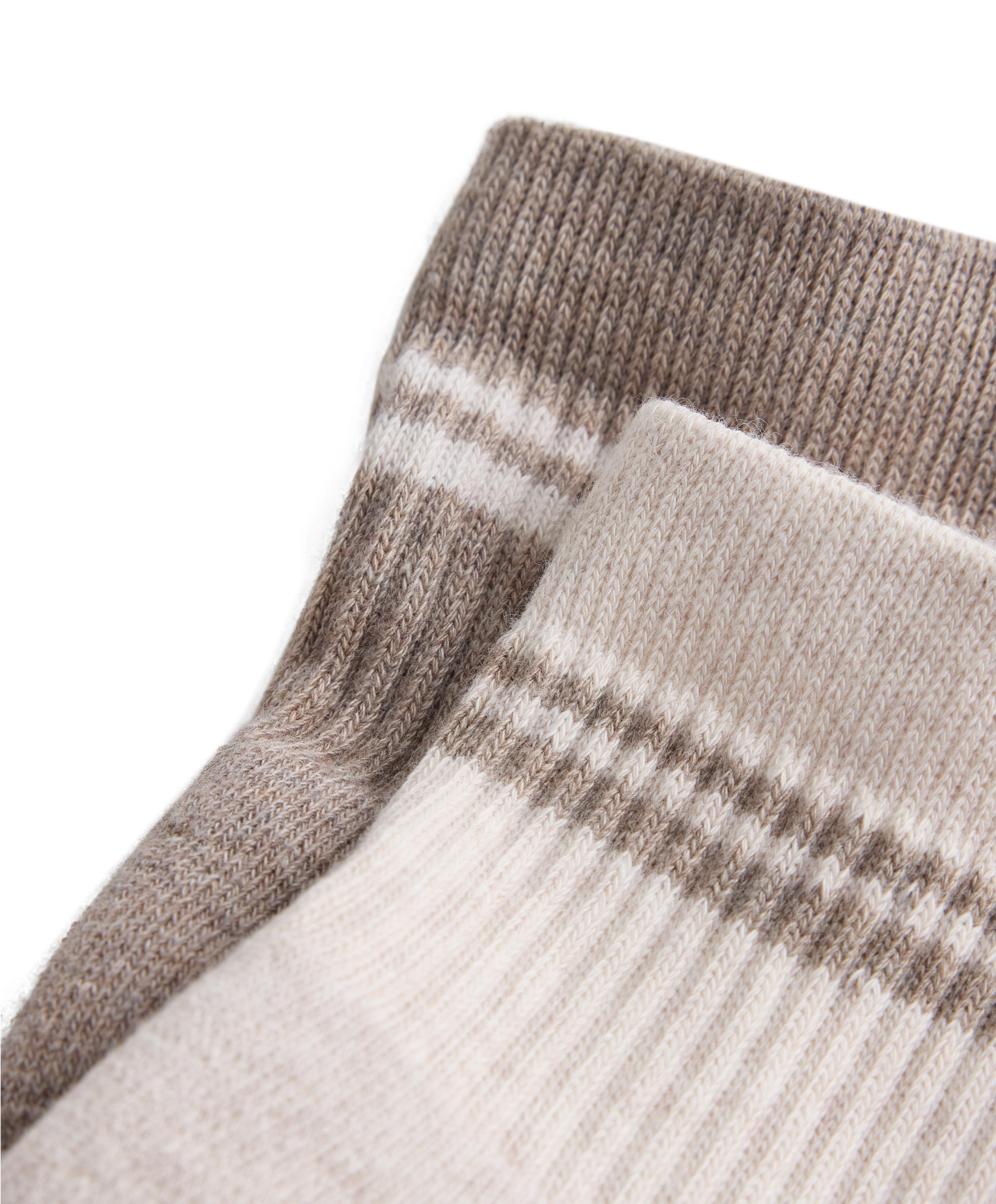 2 pairs of cotton padded quarter yoga and Pilates socks — TAN MELANGE