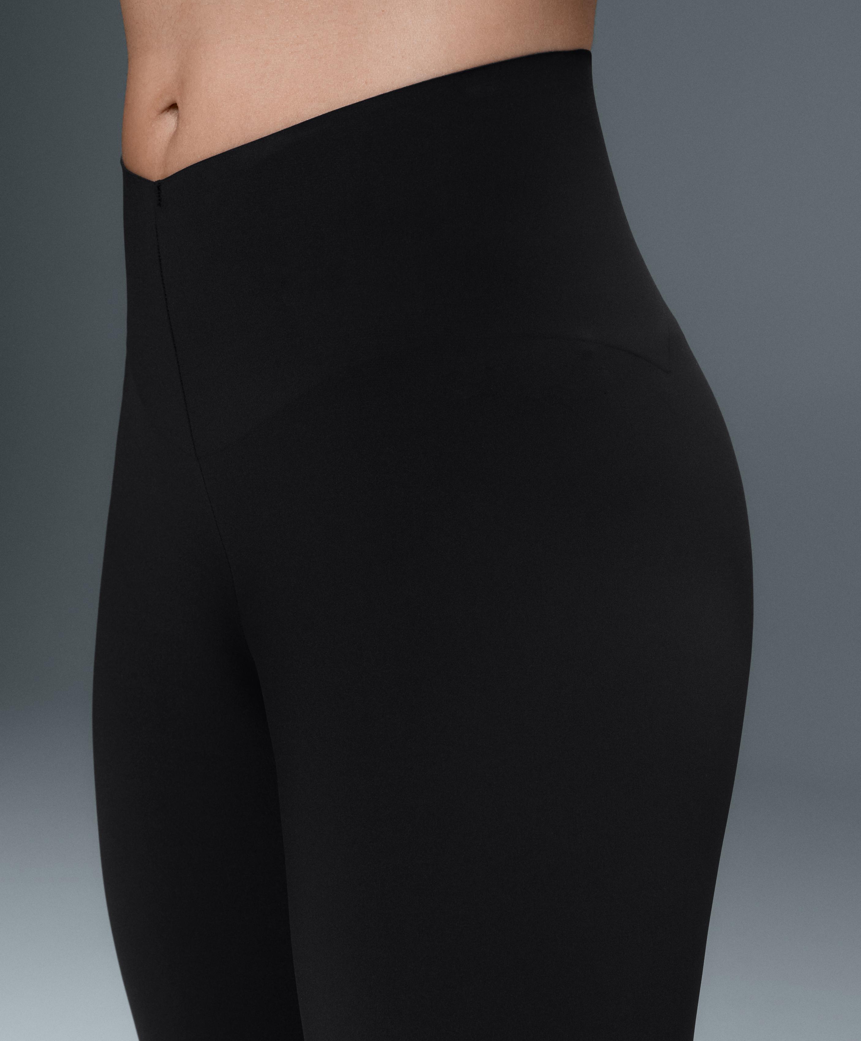 V-cut Light Touch 65cm high-rise ankle-length leggings — BLACK