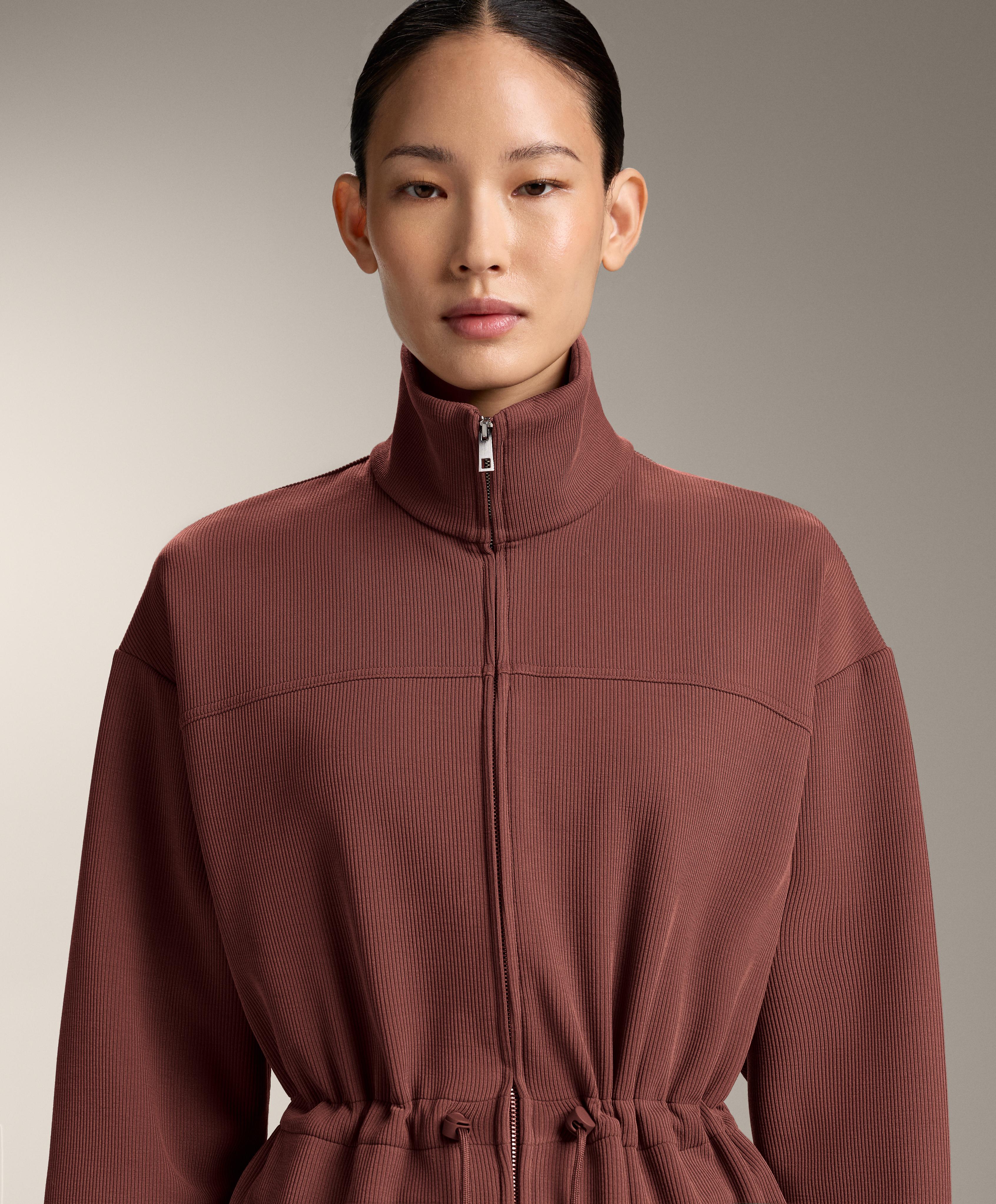 Long jacket with adjustable waist — MAHOGANY