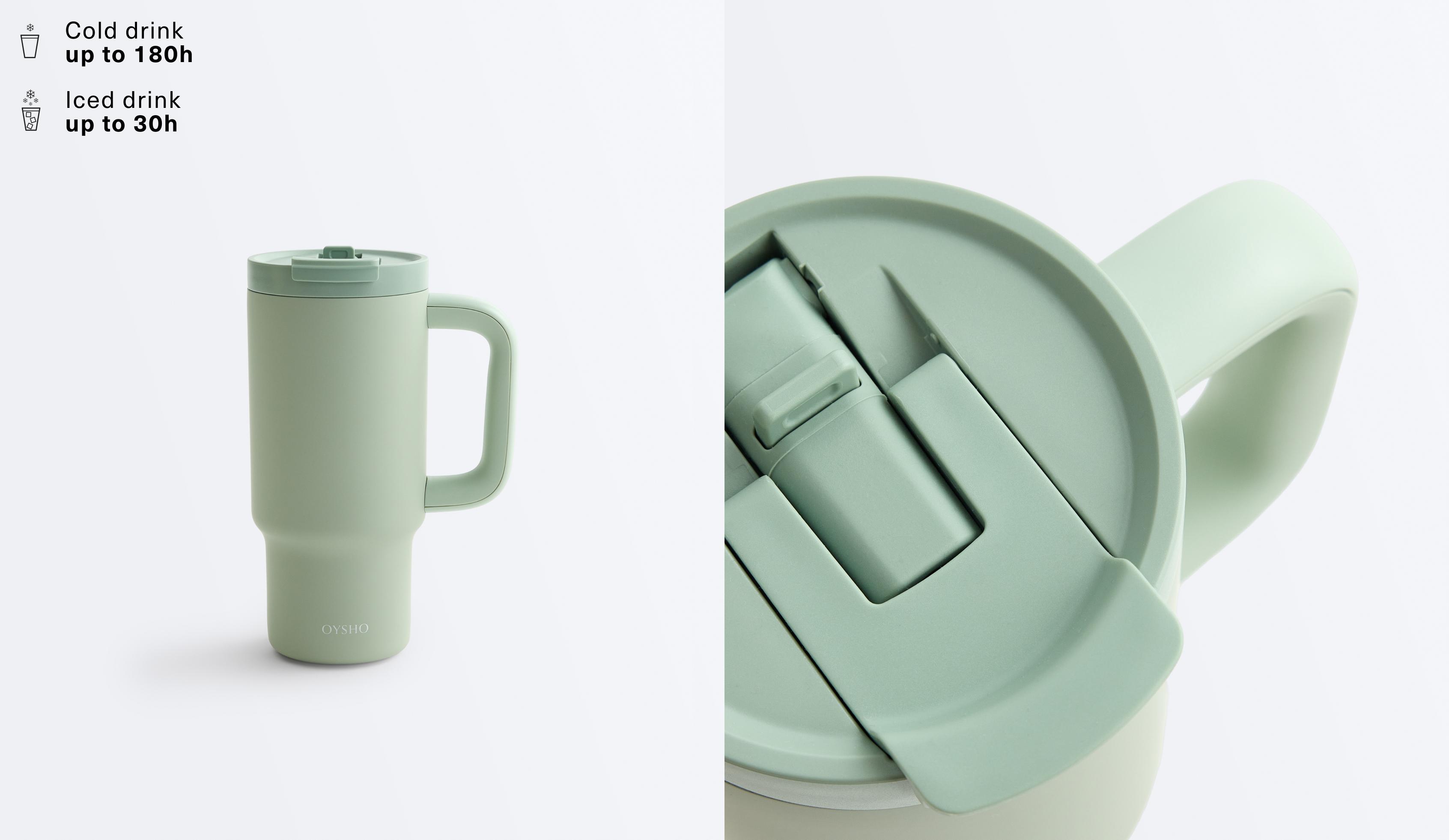 Mini tumbler bottle with handle — WASHED APPLE GREEN