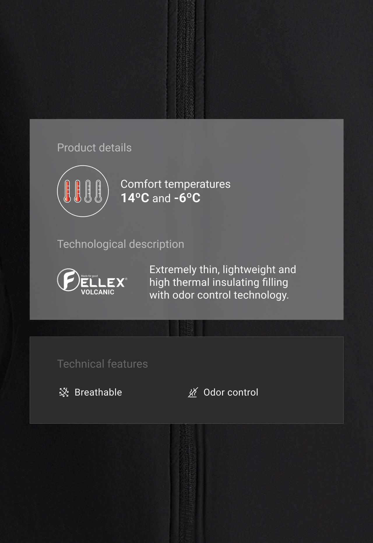 FELLEX® Volcanic technical padded jacket — BLACK