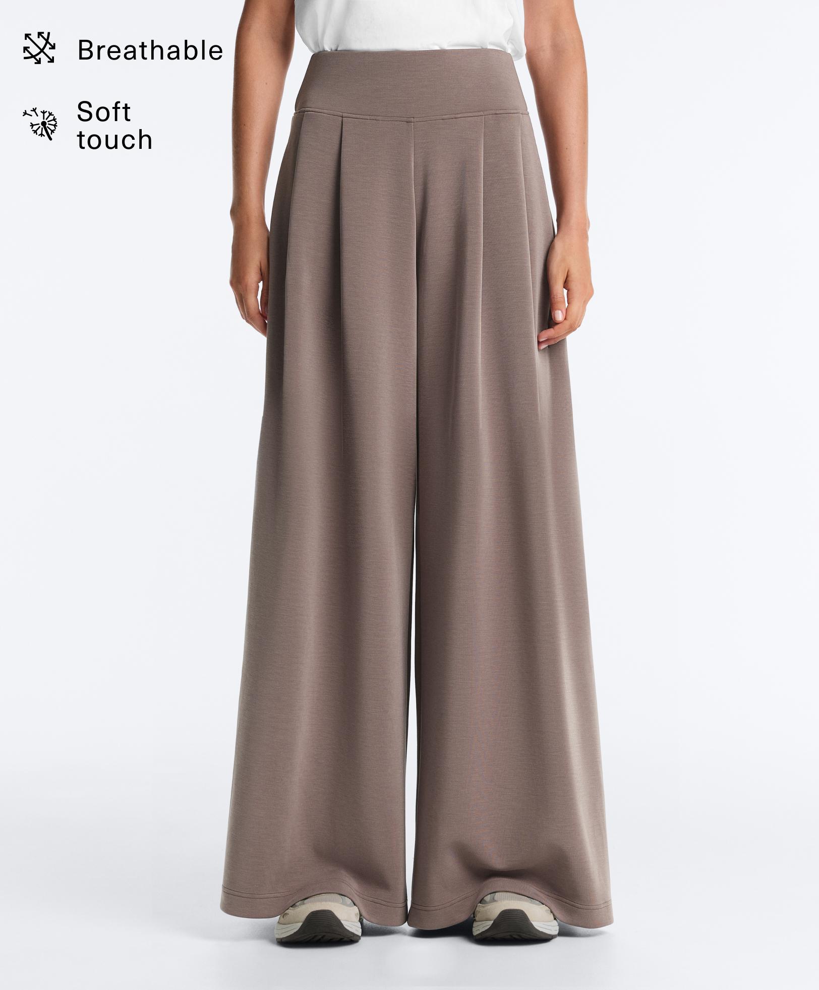 Soft-touch modal wide-leg trousers with corset waist