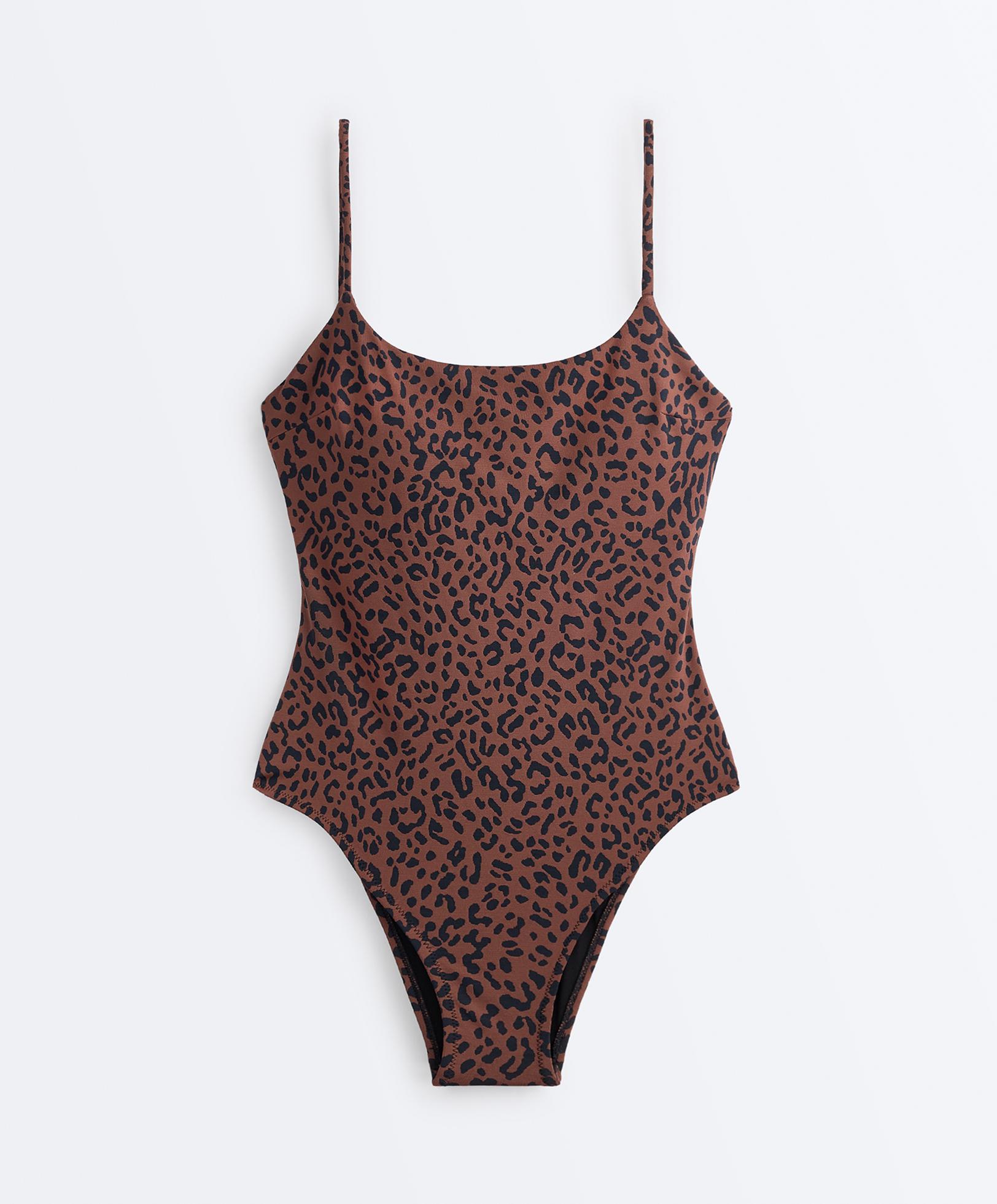 Leopard print swimsuit — BROWN