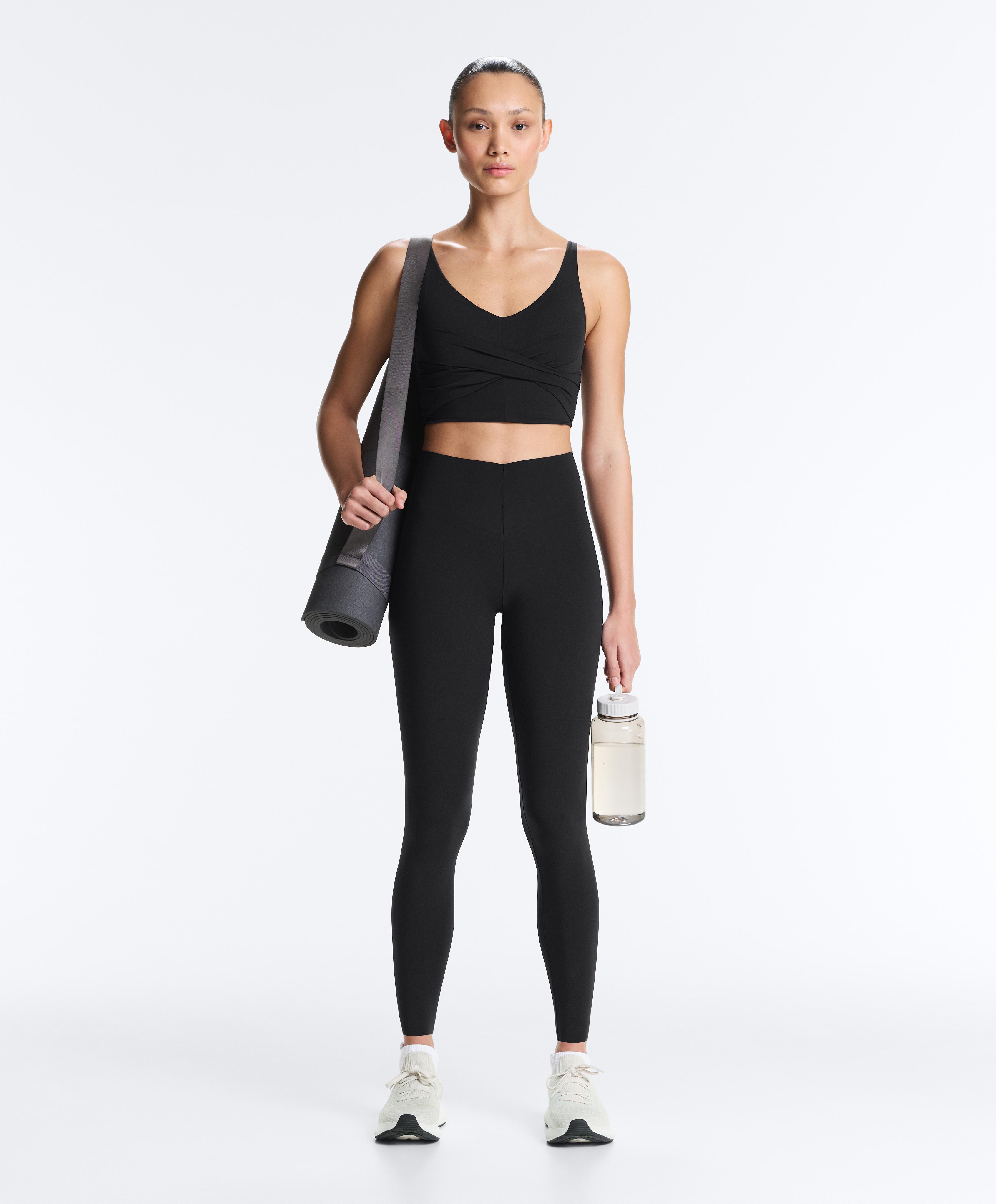 Light Touch crossover tank top — BLACK