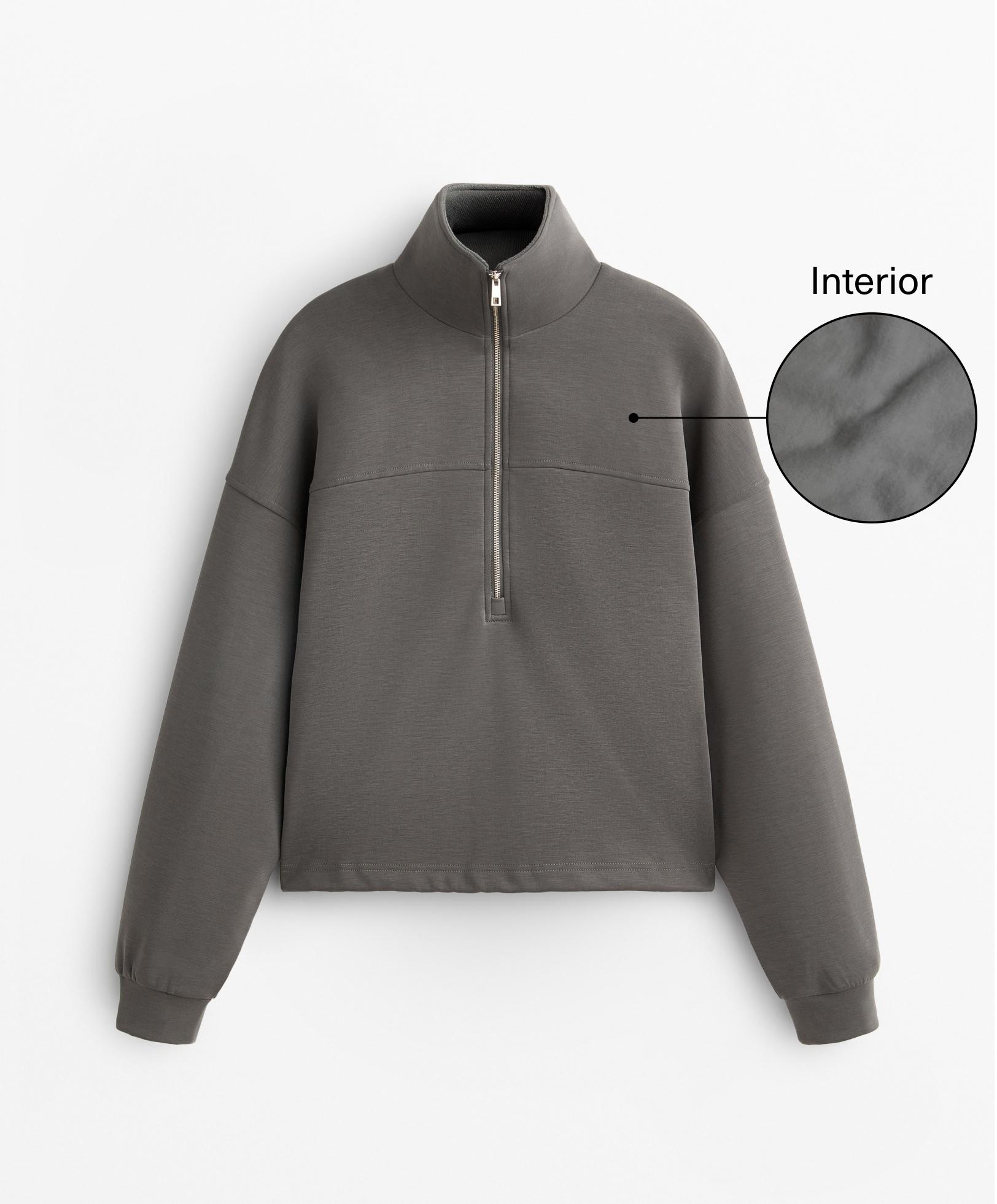 Sweat avec fermeture zip sur la poitrine à l’avant contenant du modal brushed