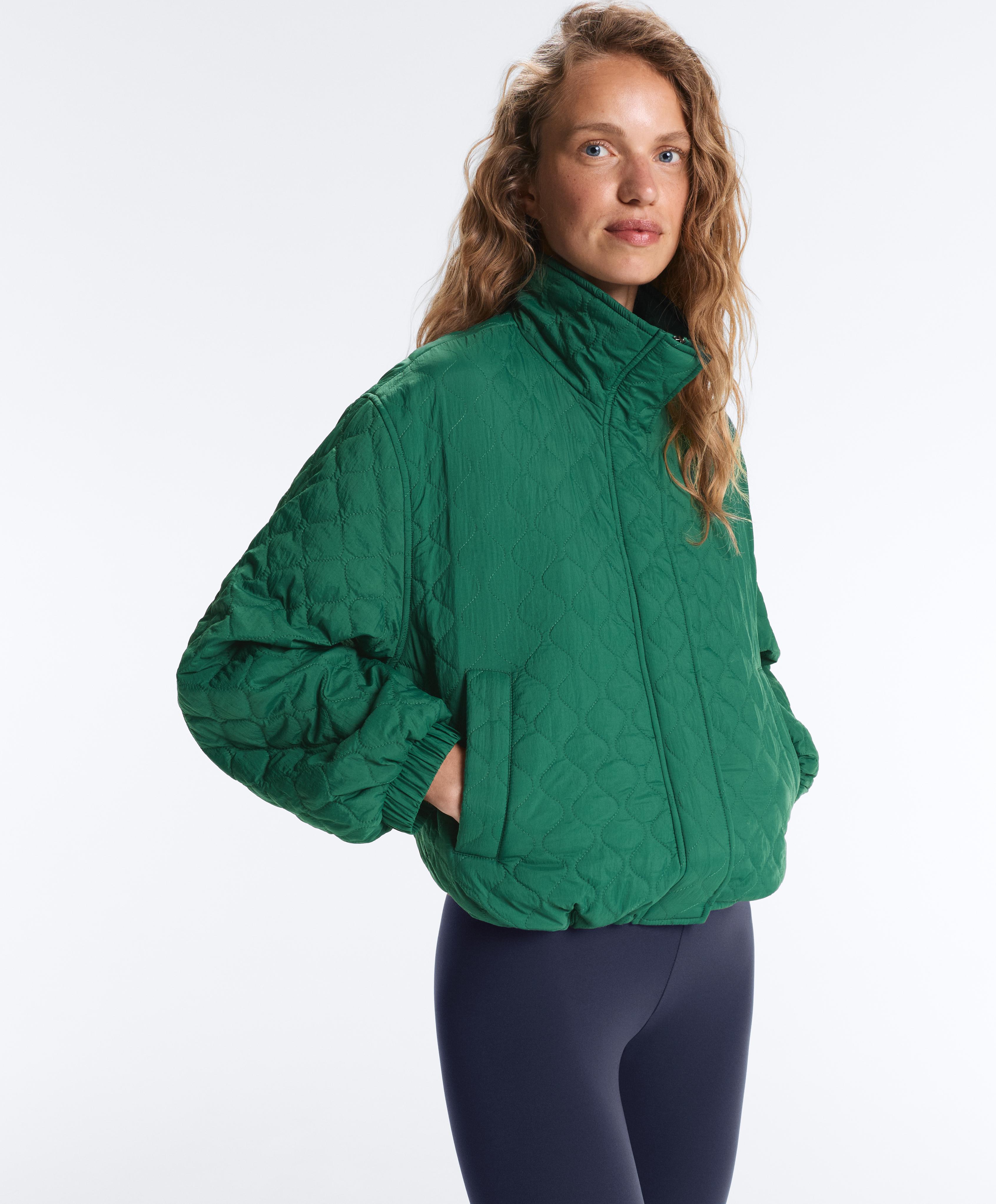 Short FELLEX® AEROGEL padded jacket — DARK EMERALD