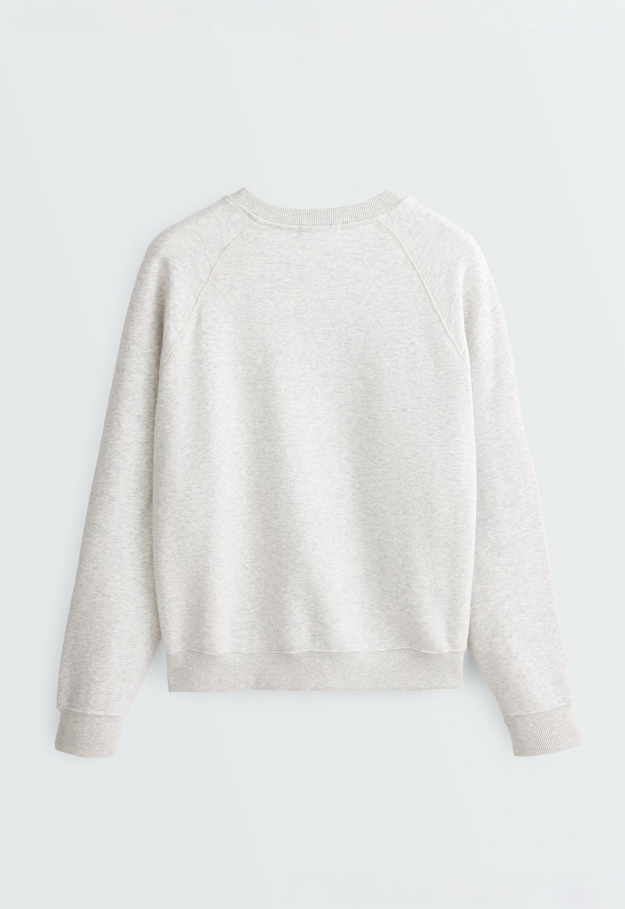 Cotton-blend marl fleece sweatshirt — PALE GREY MELANGE