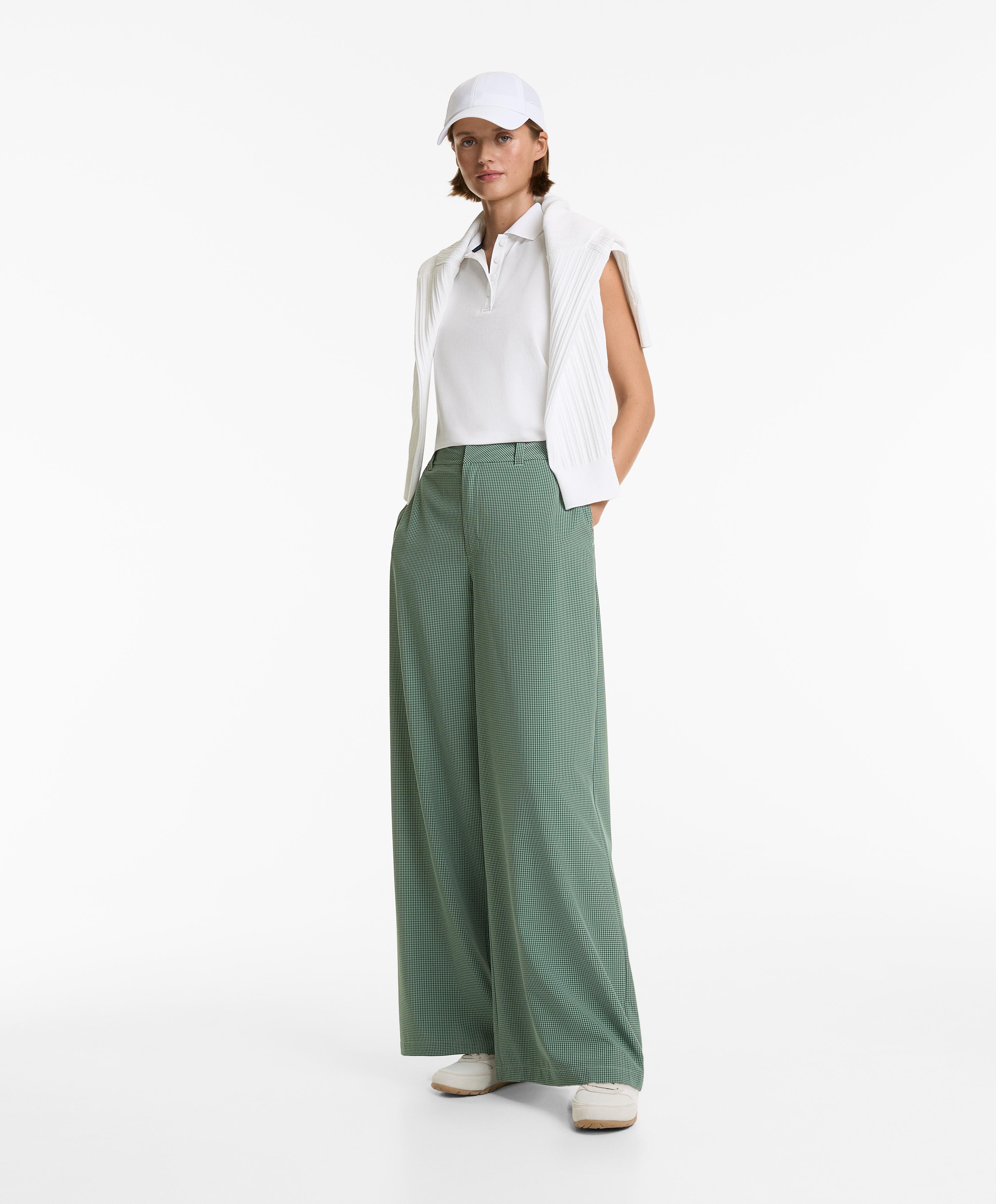Wide leg gingham trousers Wide leg gingham trousers