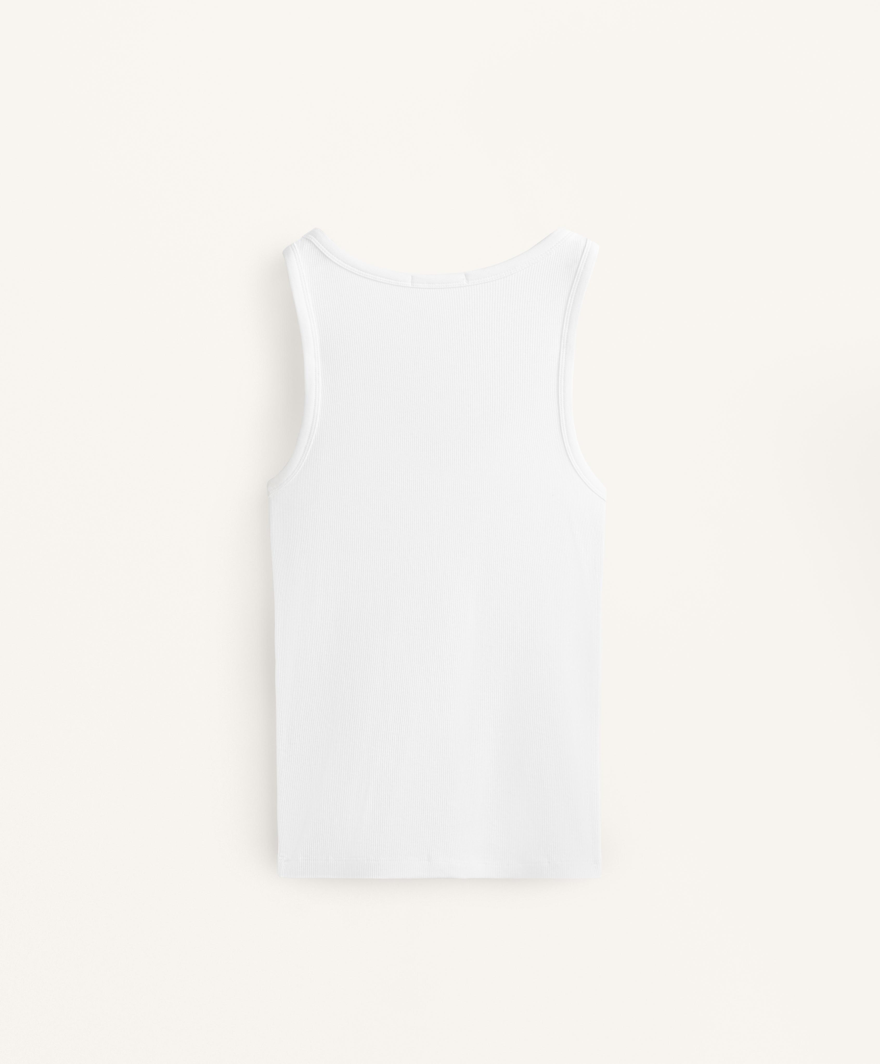 Sleeveless V-neck top with cotton and modal