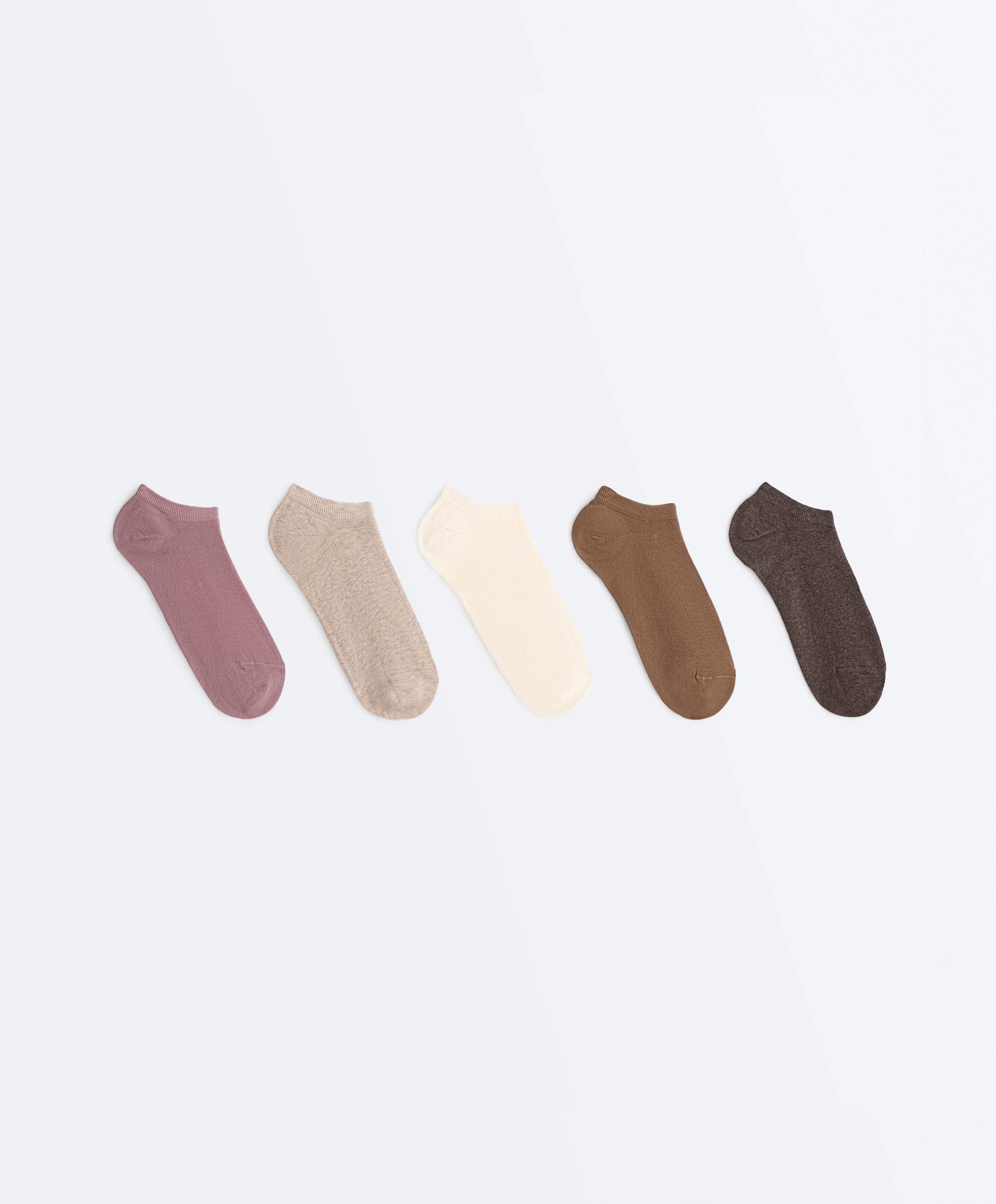 5 pairs of cotton blend sneaker socks — VINTAGE PINK
