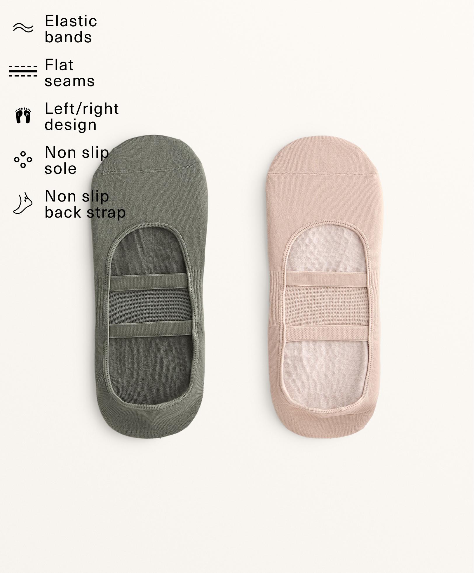 2 pary skarpetek do jogi i pilatesu z mieszanki poliamidowej z równoległymi taśmami 2 pary skarpetek do jogi i pilatesu z mieszanki poliamidowej z równoległymi taśmami