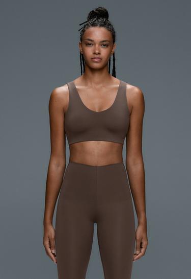 Sports Compressive bra, medium support — BROWN 1