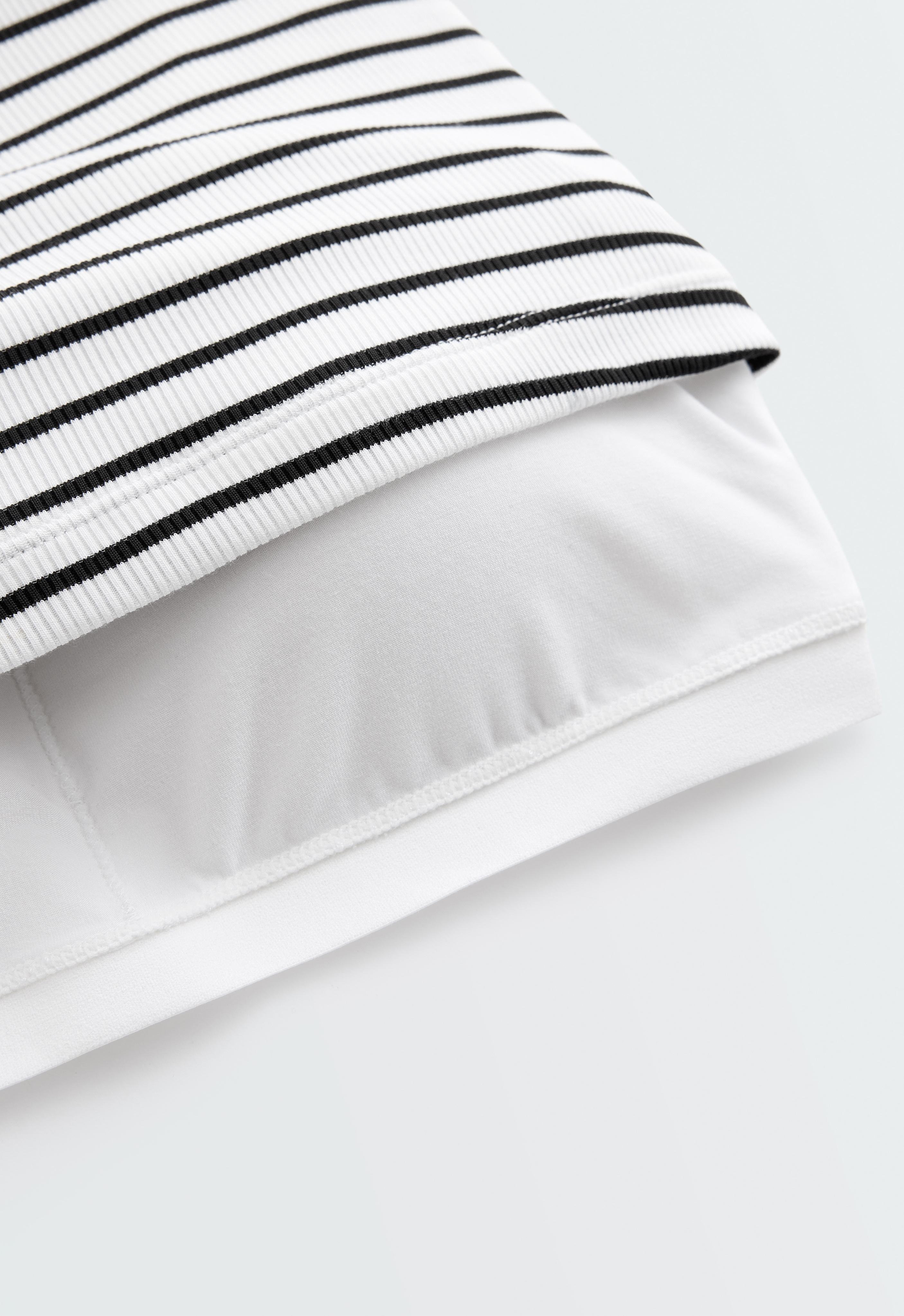 Long modal rib stripe tank top — BLACK