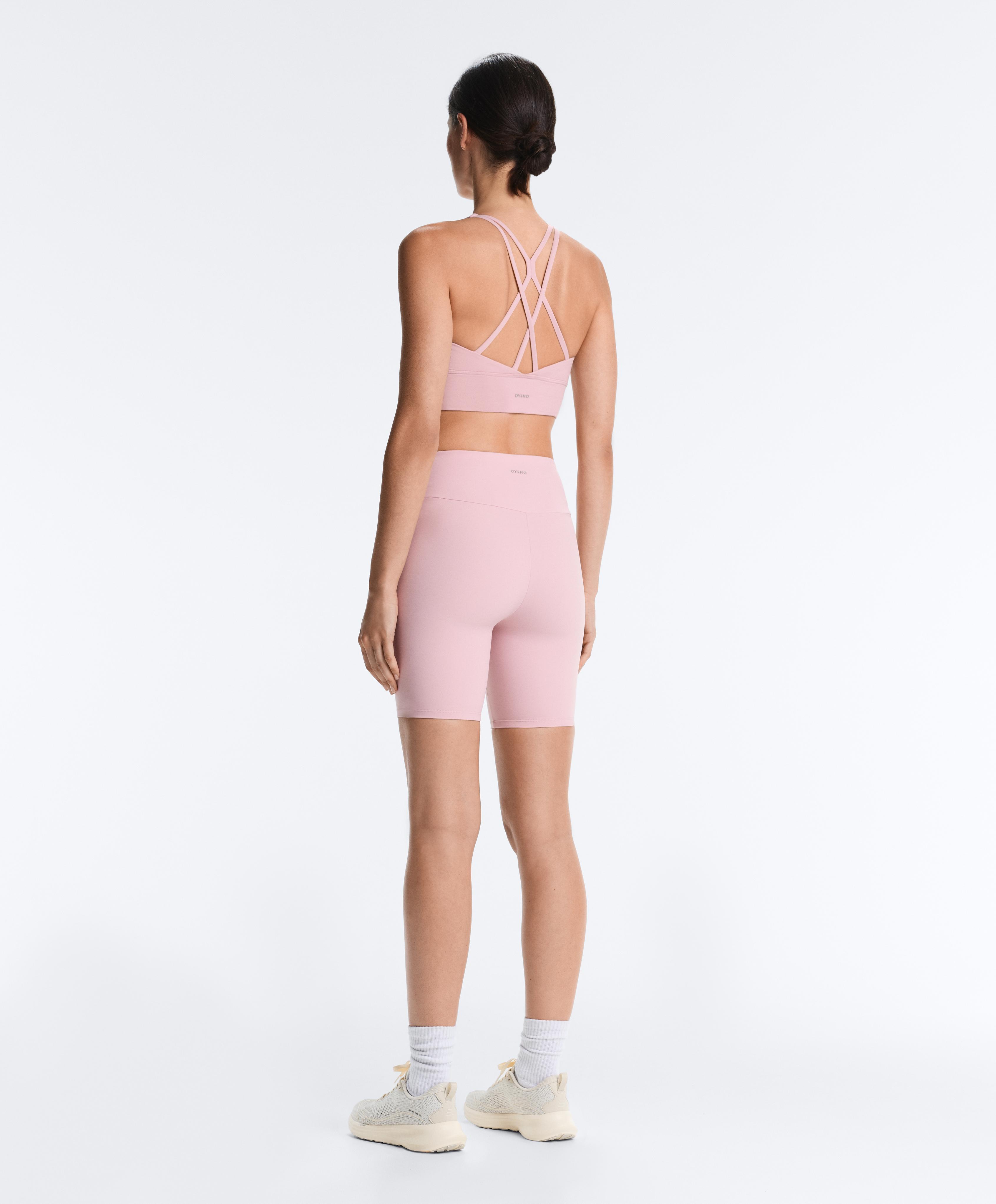 Comfortlux high-rise 20cm biker leggings — PALE PINK