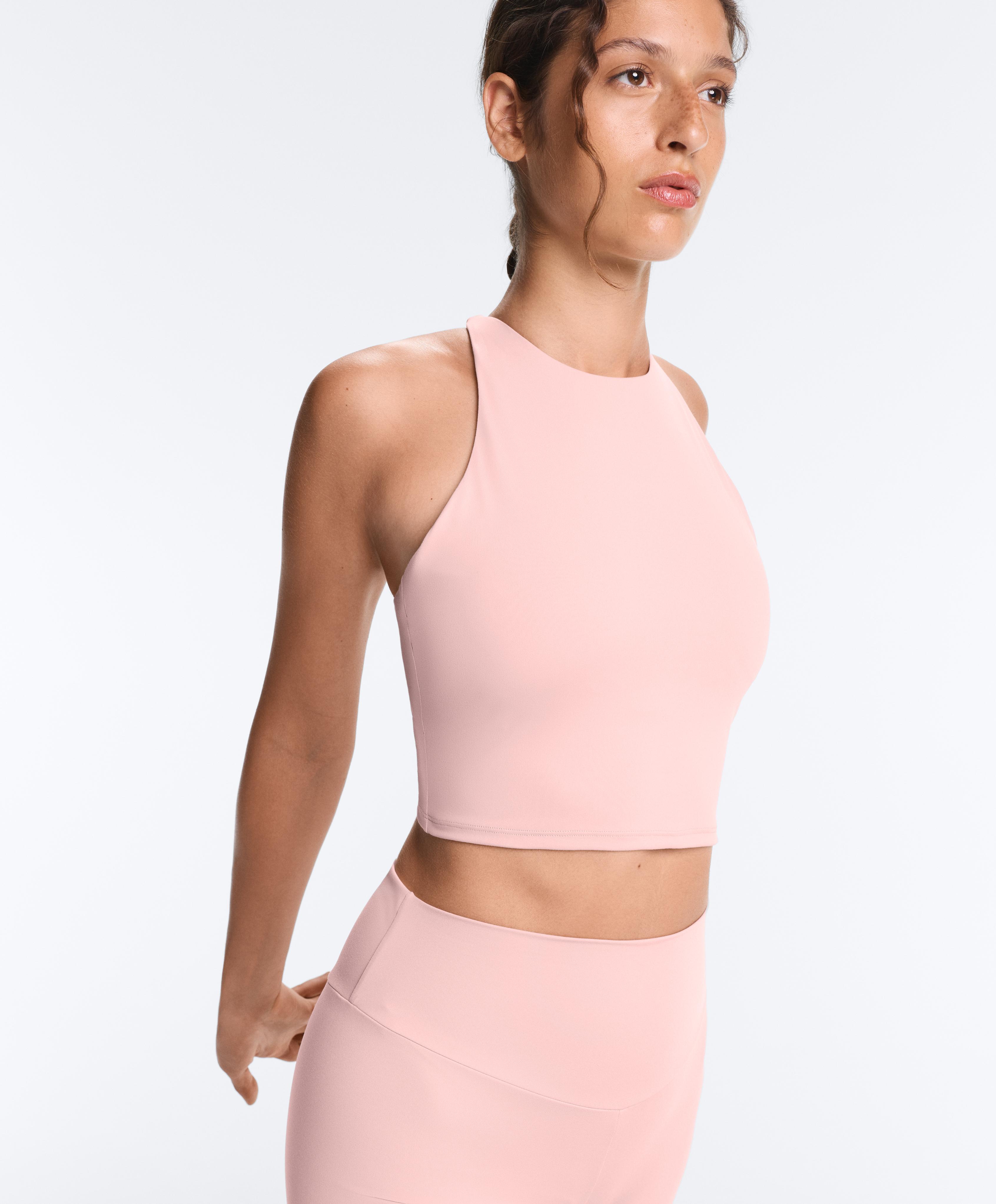 Comfortlux strappy tank top with cups — CLOUD PINK