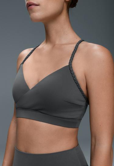 Medium-support braided Comfortlux sports bra — STEEL GREY 4