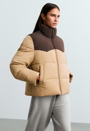 Water-repellent contrasting primaloft® padded jacket — PALE CAMEL 3