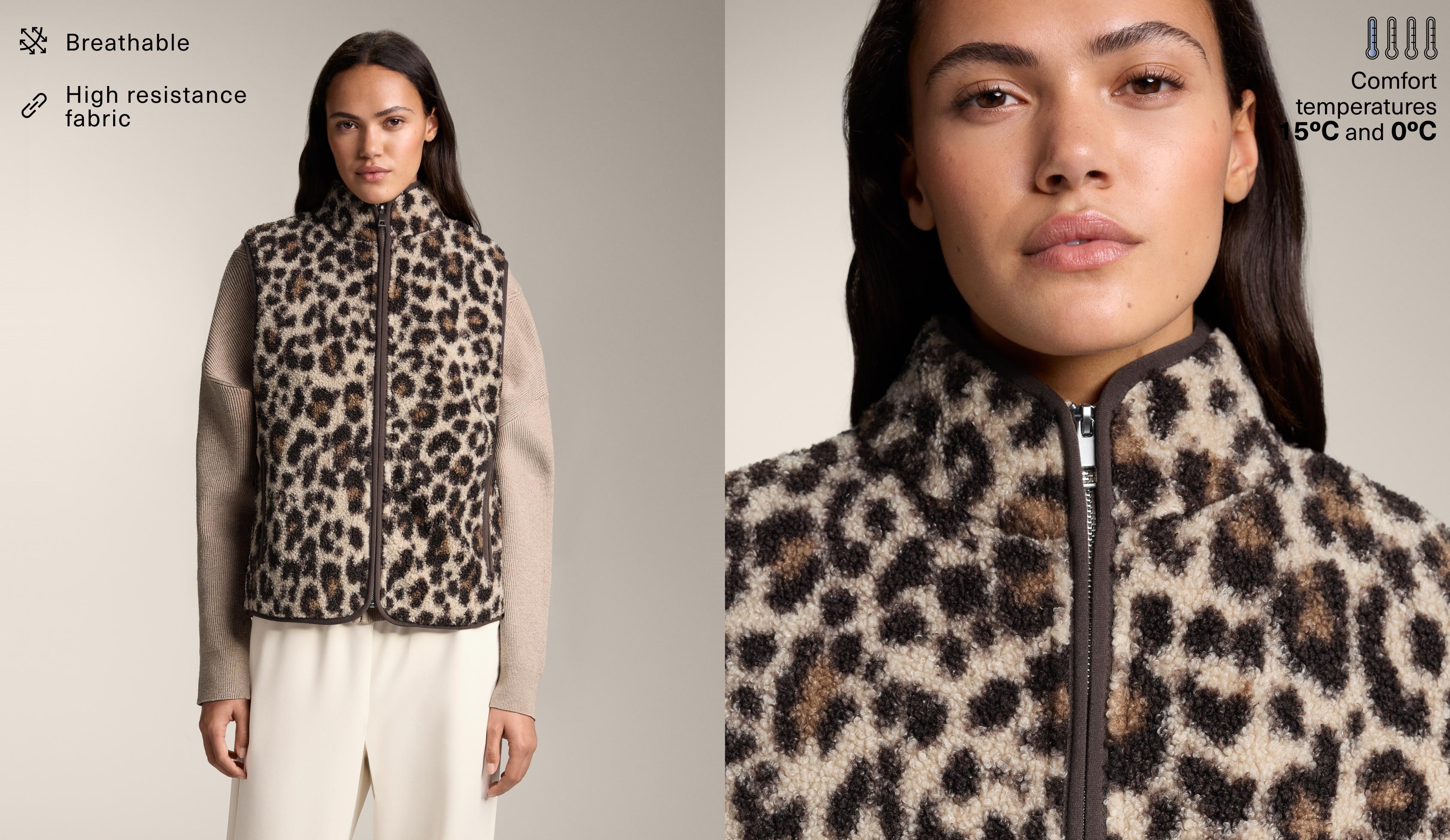 Leopard faux-shearling gilet Leopard faux-shearling gilet
