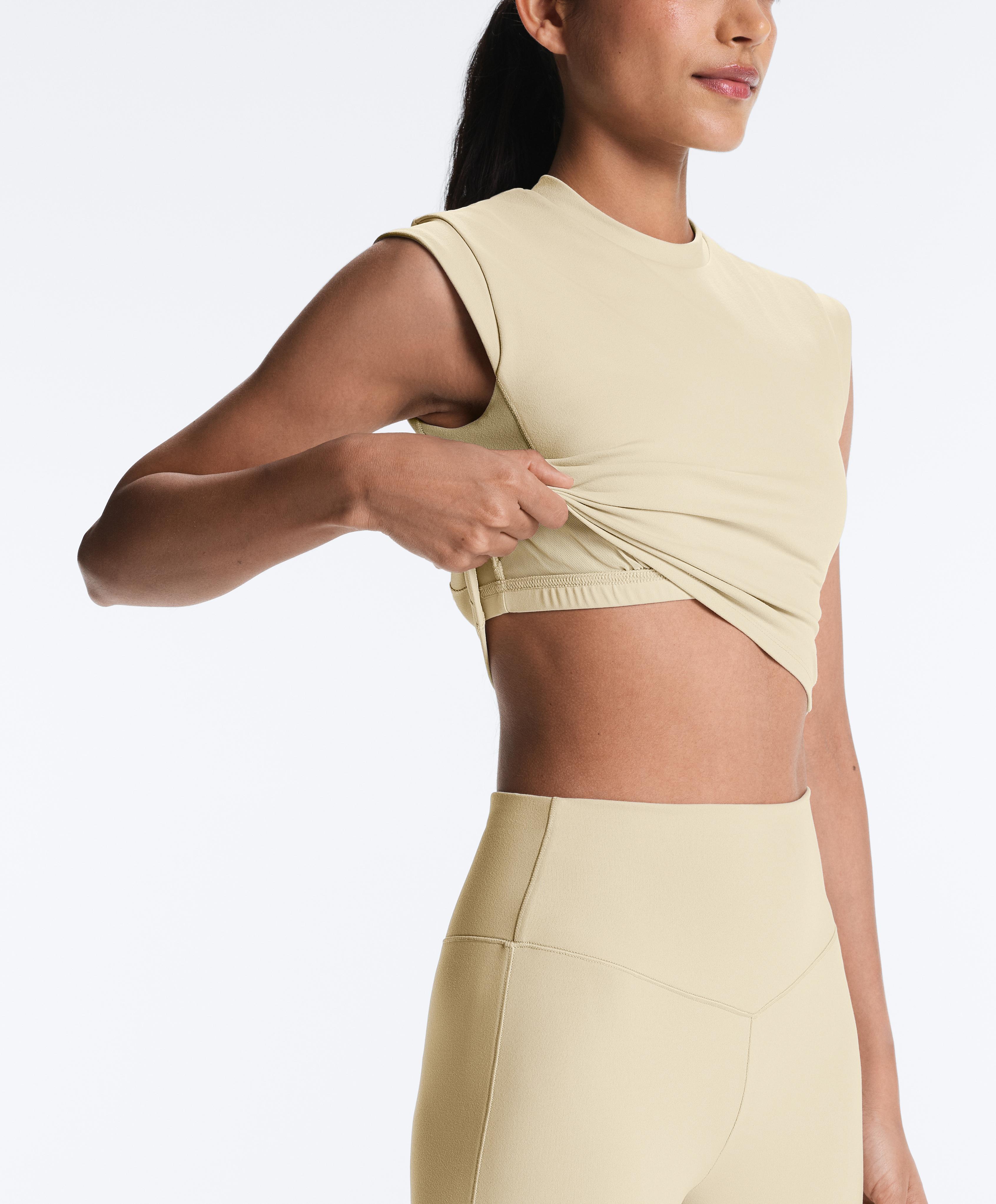 Evermove sleeveless Tank top — PALE BEIGE MELANGE