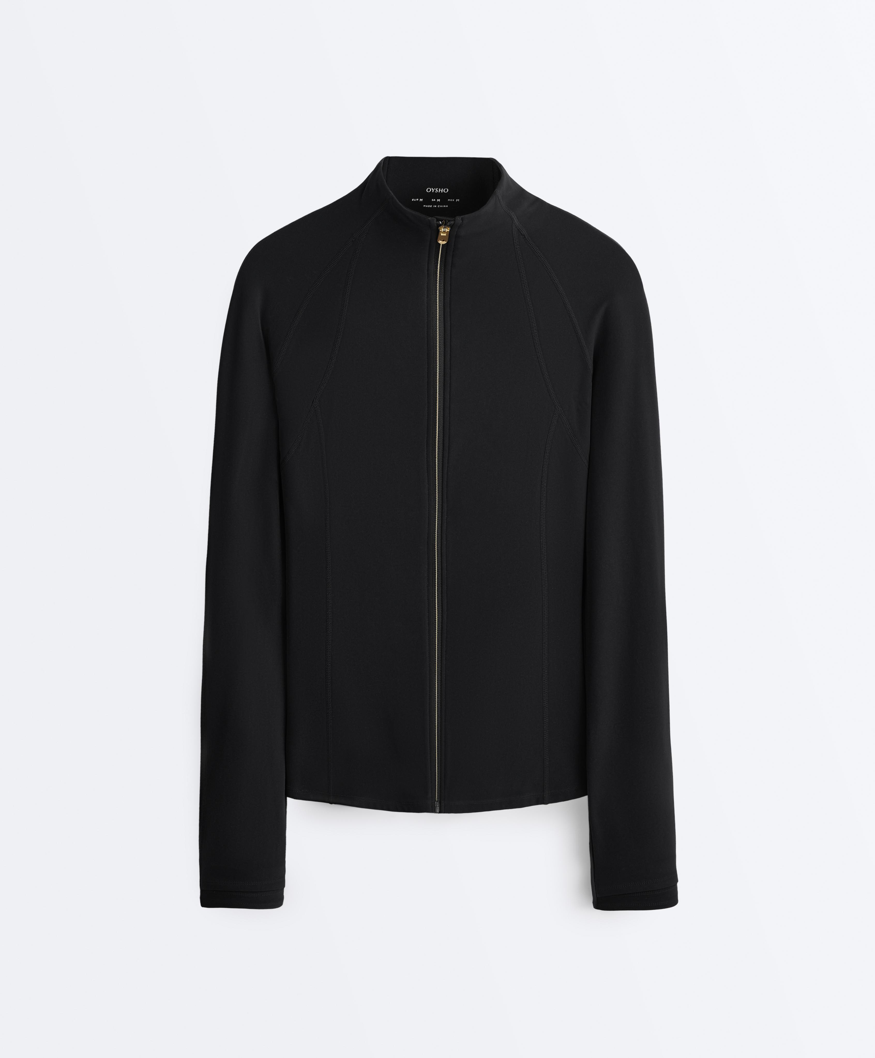 Light warm technical jacket with seams — BLACK