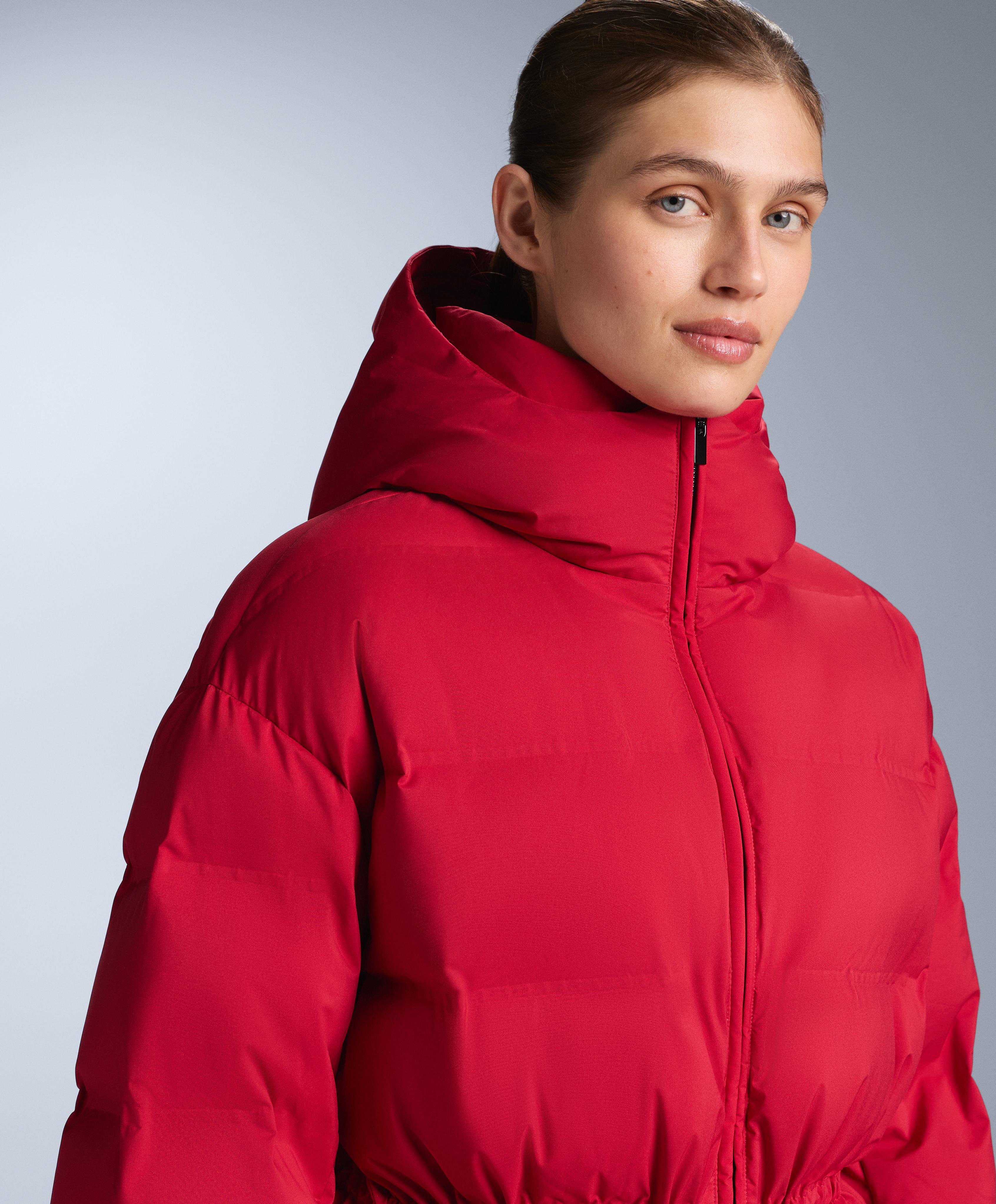 Lightweight padded jacket with 80% down and 20% MINARDI PIUME SKI water-resistant filling — RED (alternate view)