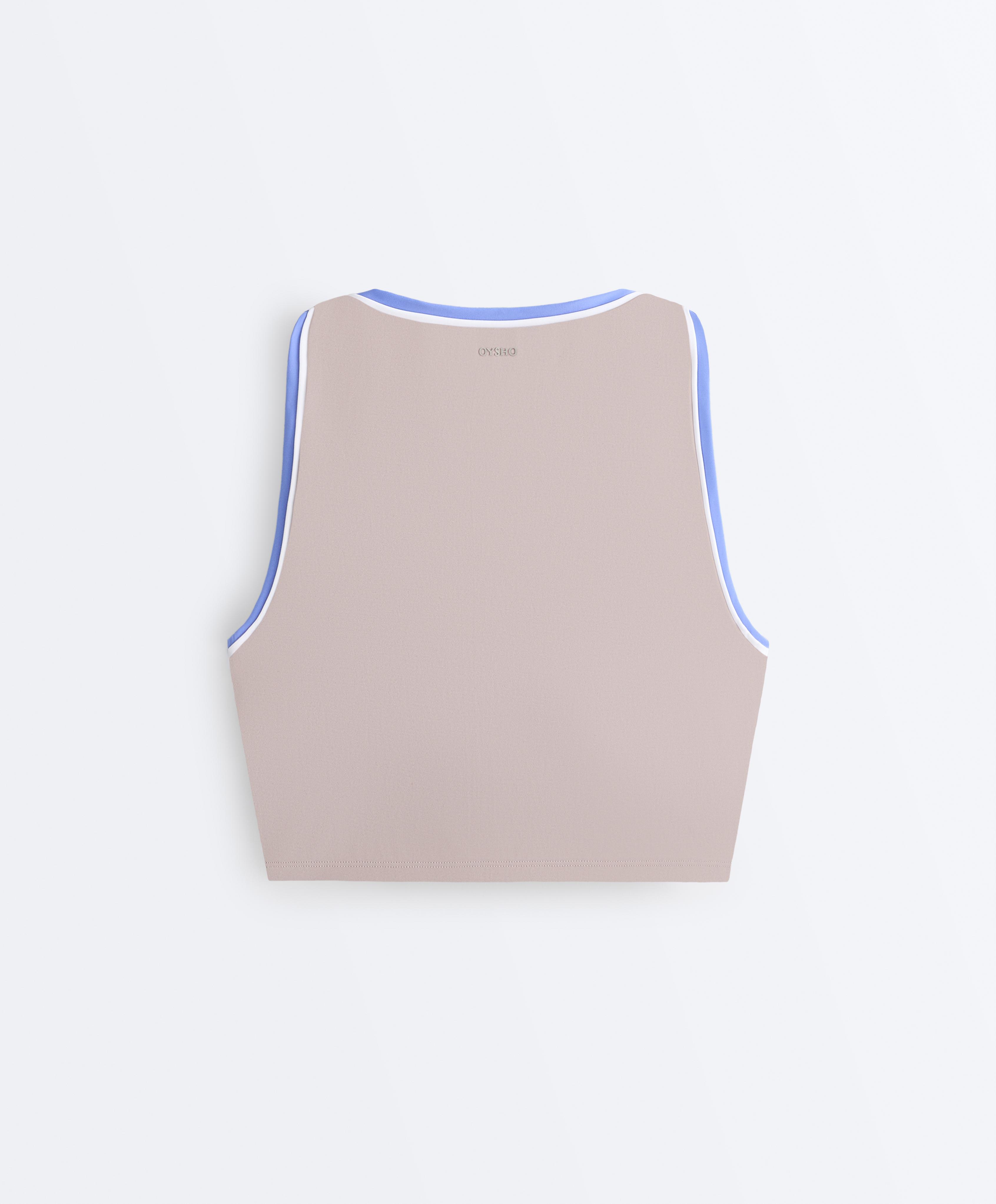 Contrast Compressive Tank Top — PINK-MINK