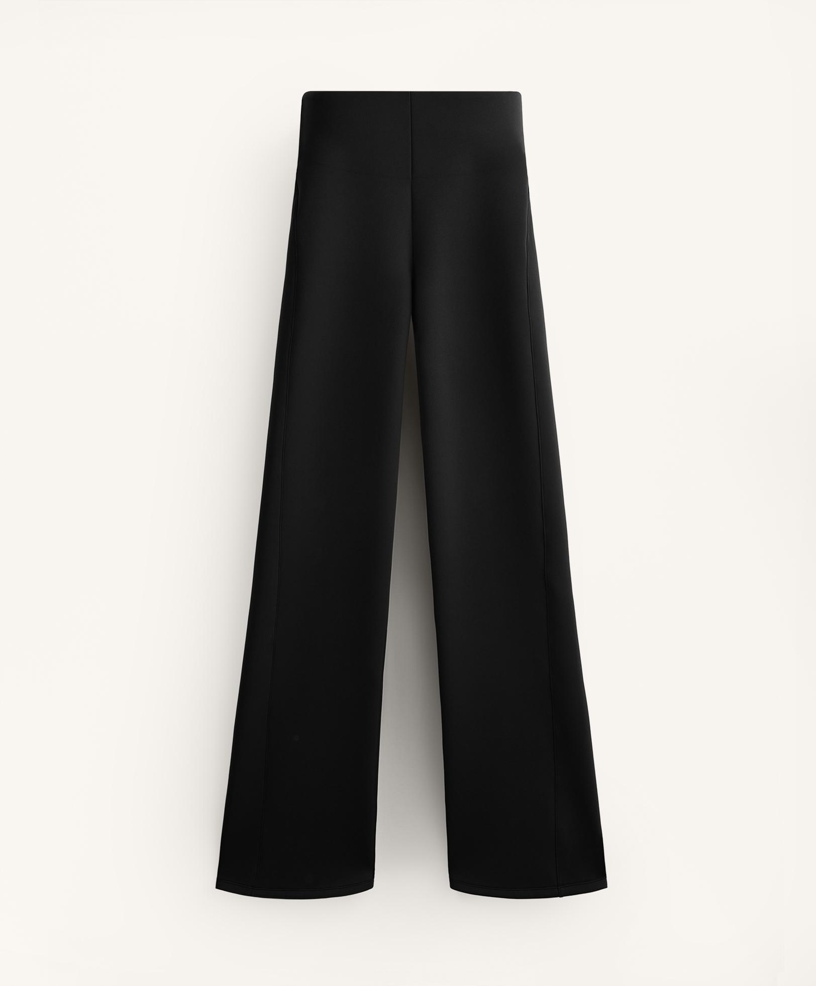 Neoprene-effect straight-leg trousers
