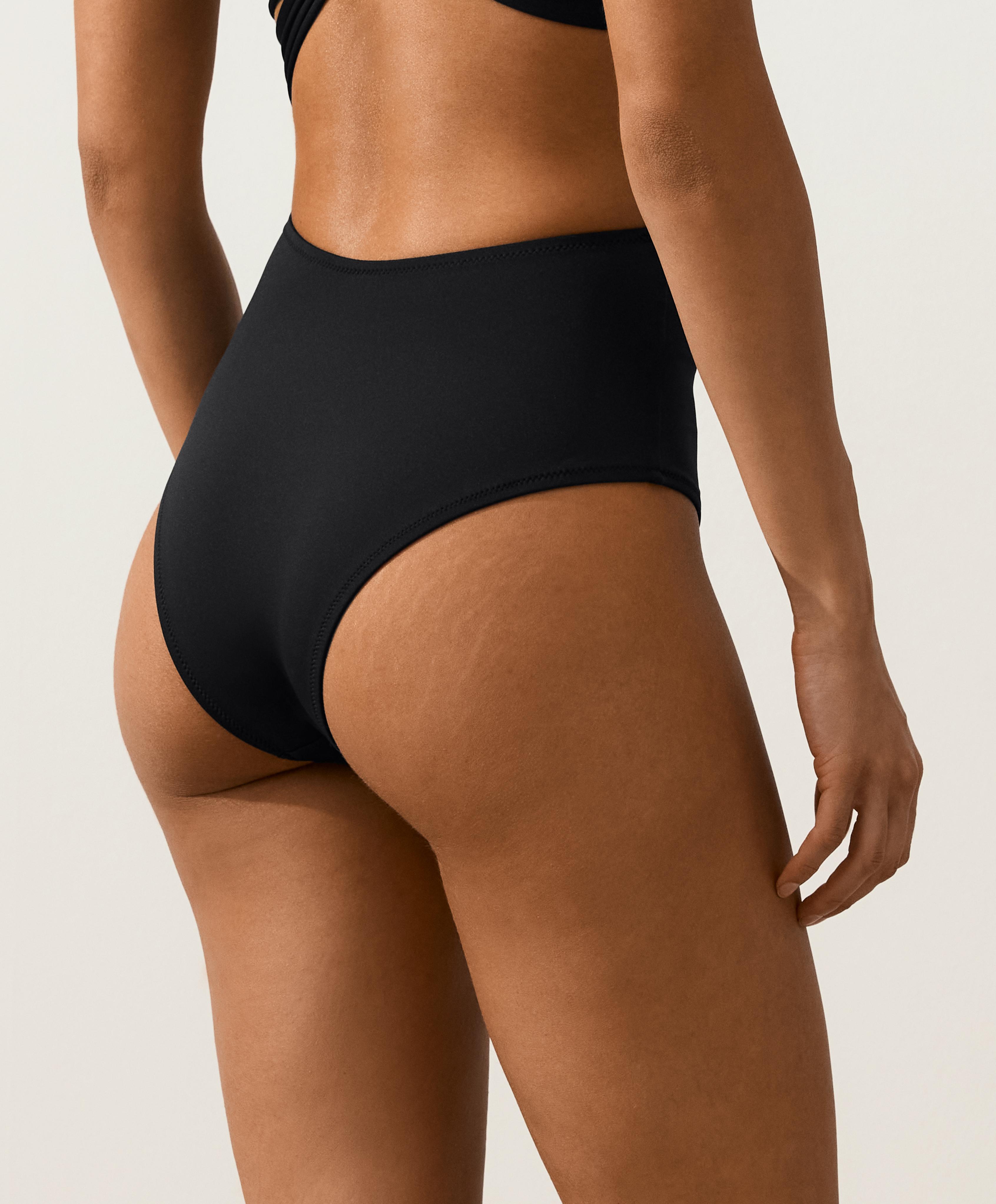 Asymmetric strap trikini — BLACK