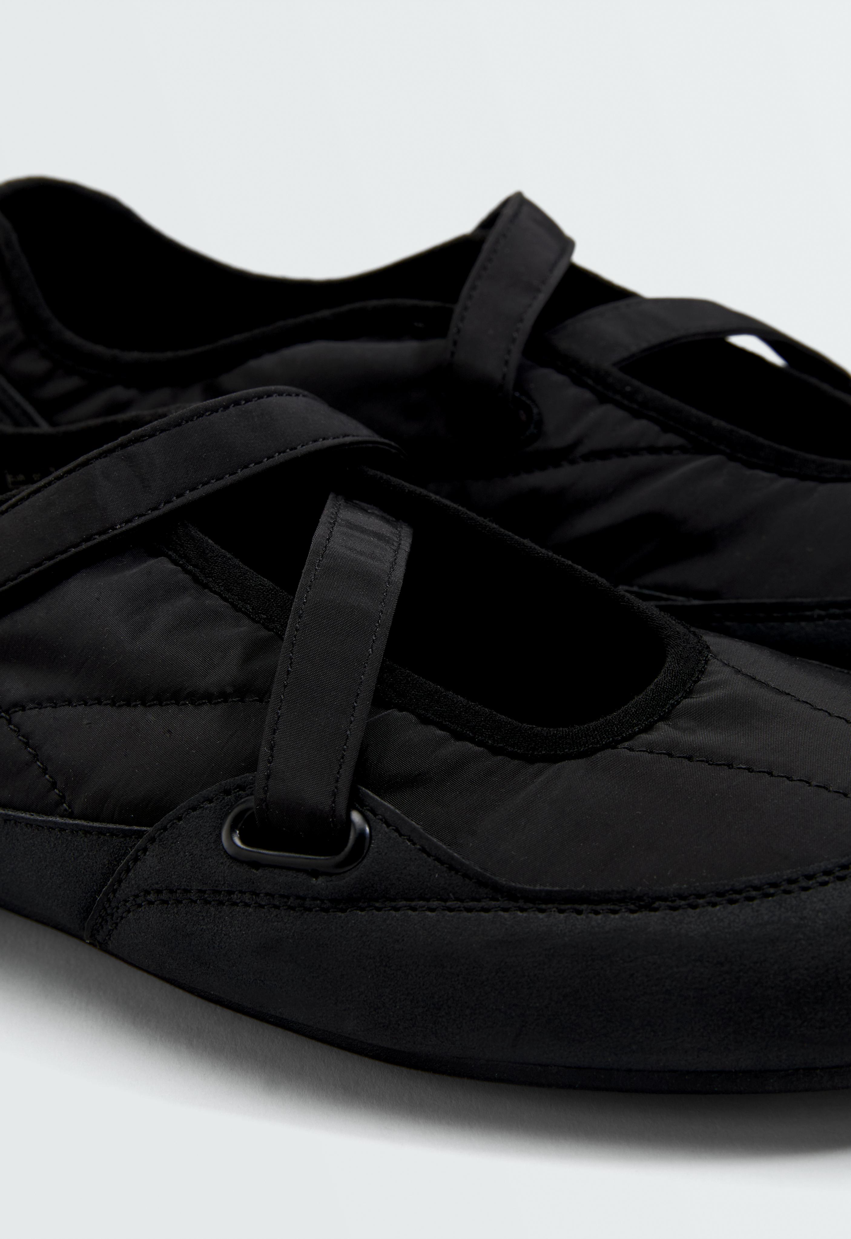Nylon sport ballet flat — BLACK