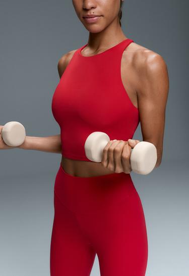 Comfortlux strap tank top with cups — STRONG RED 4