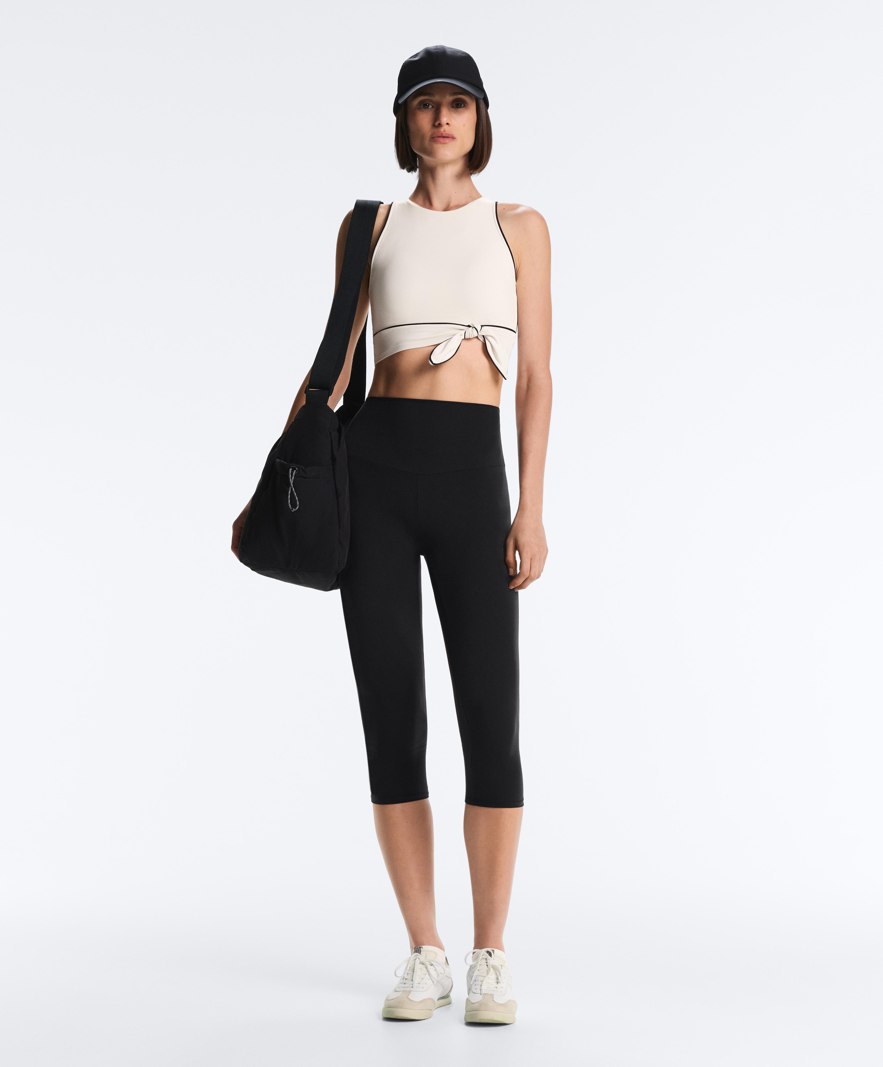 Comfortlux sleeveless tie tank top — PALE ECRU