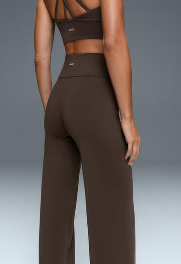 High-rise Comfortlux straight-leg trousers — BROWN 4