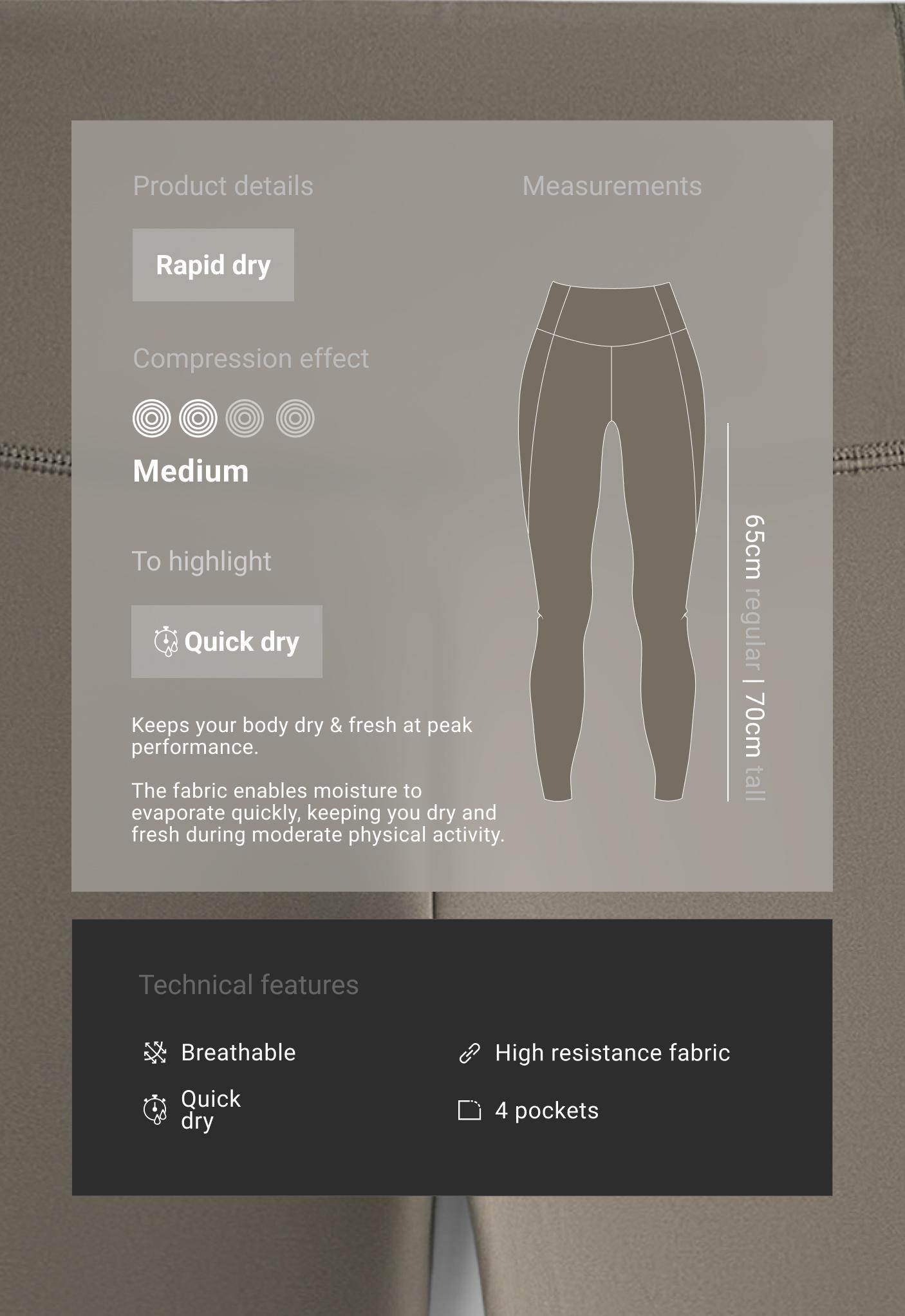 Ankle-length High rise Rapid Dry leggings with pockets