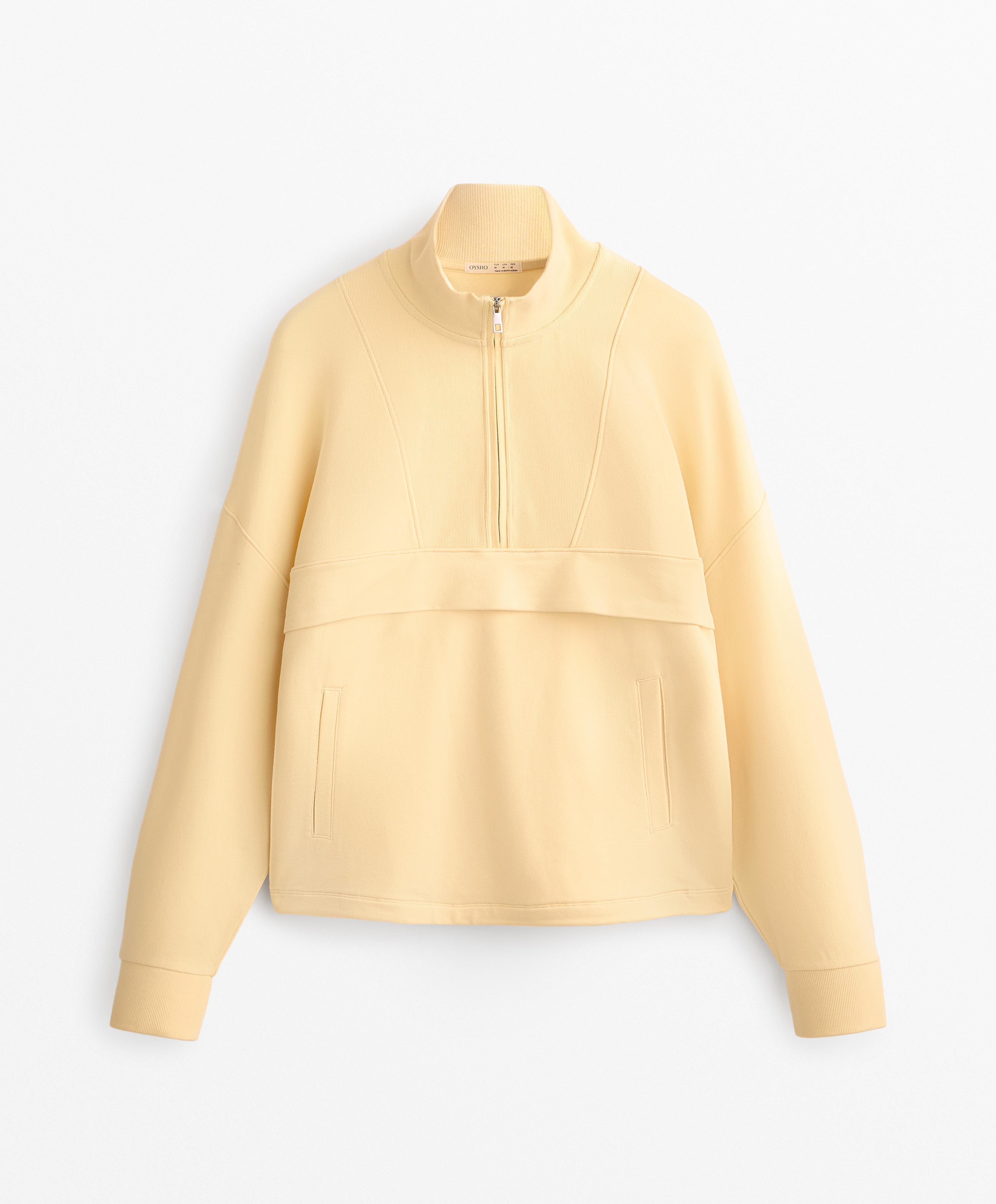 Bluza z zapięciem na suwak z bawełną i modalem