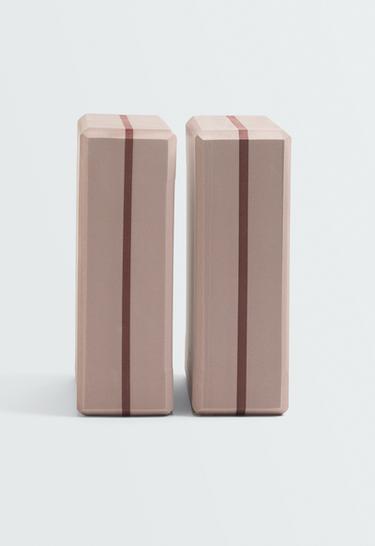 Yoga block pack — BEIGE-PINK 3