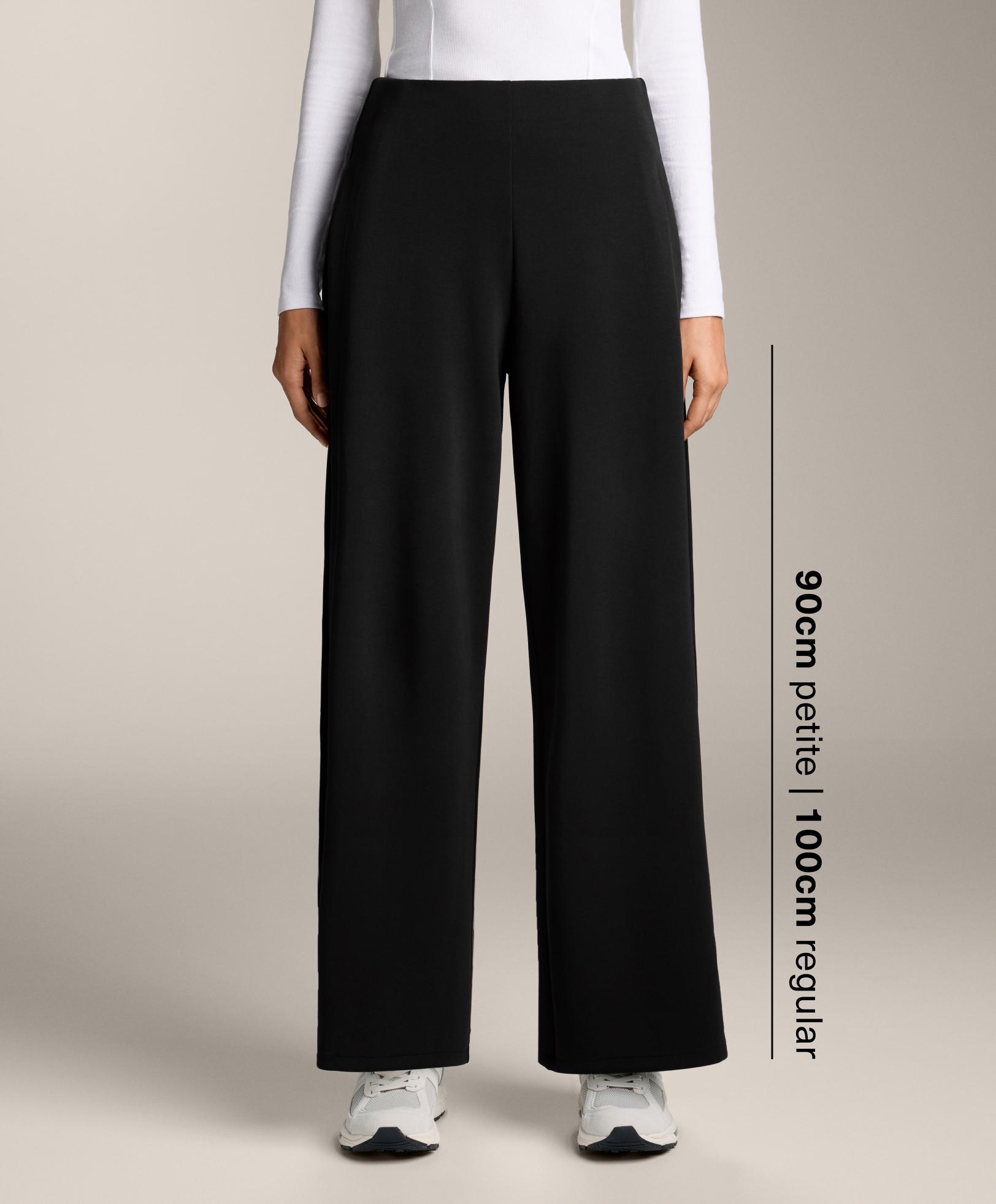 Wide leg broek met zijplooi en zacht aanvoelend modal Wide leg broek met zijplooi en zacht aanvoelend modal
