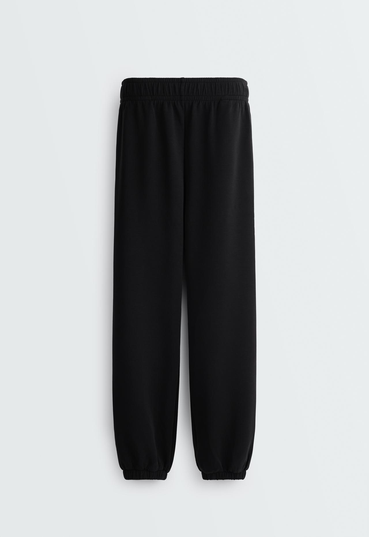 Relaxed Jogger trousers in modal Brushed fabric — BLACK