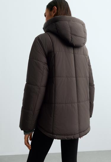 Padded Primaloft® water-repellent A-line jacket — DARK BROWN 5