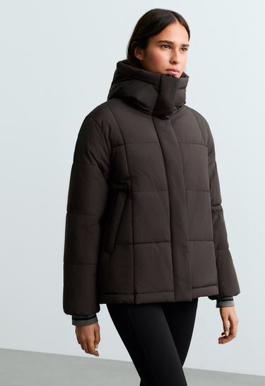 Padded Primaloft® water-repellent A-line jacket — DARK BROWN 3