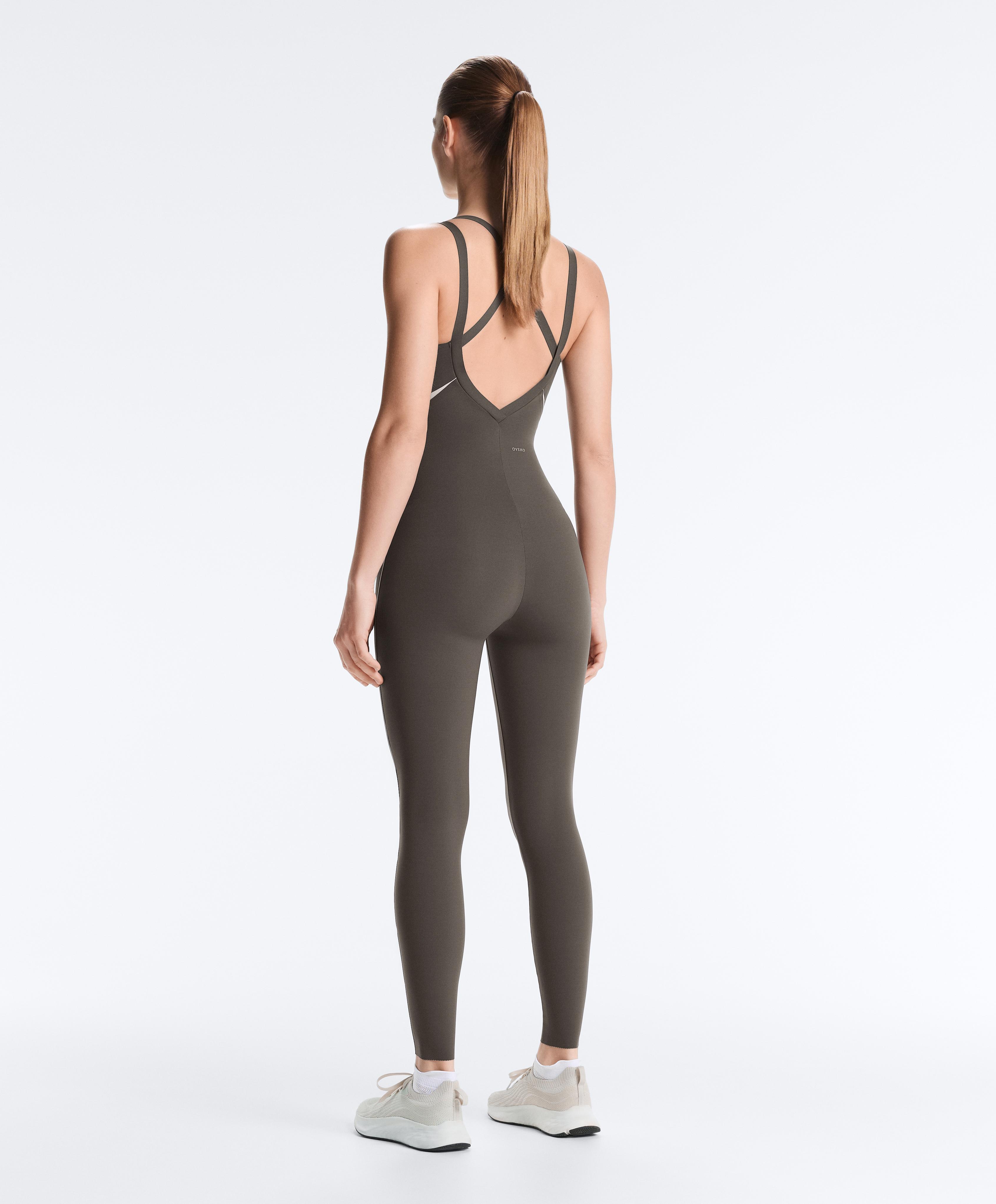 Compressive reflective jumpsuit — CHARCOAL GREY