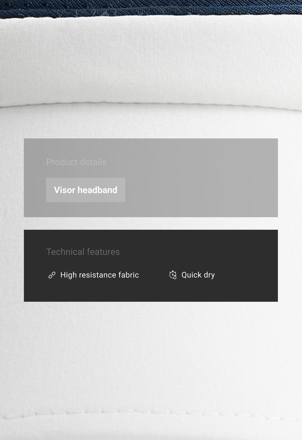 Contrast sports visor — WHITE