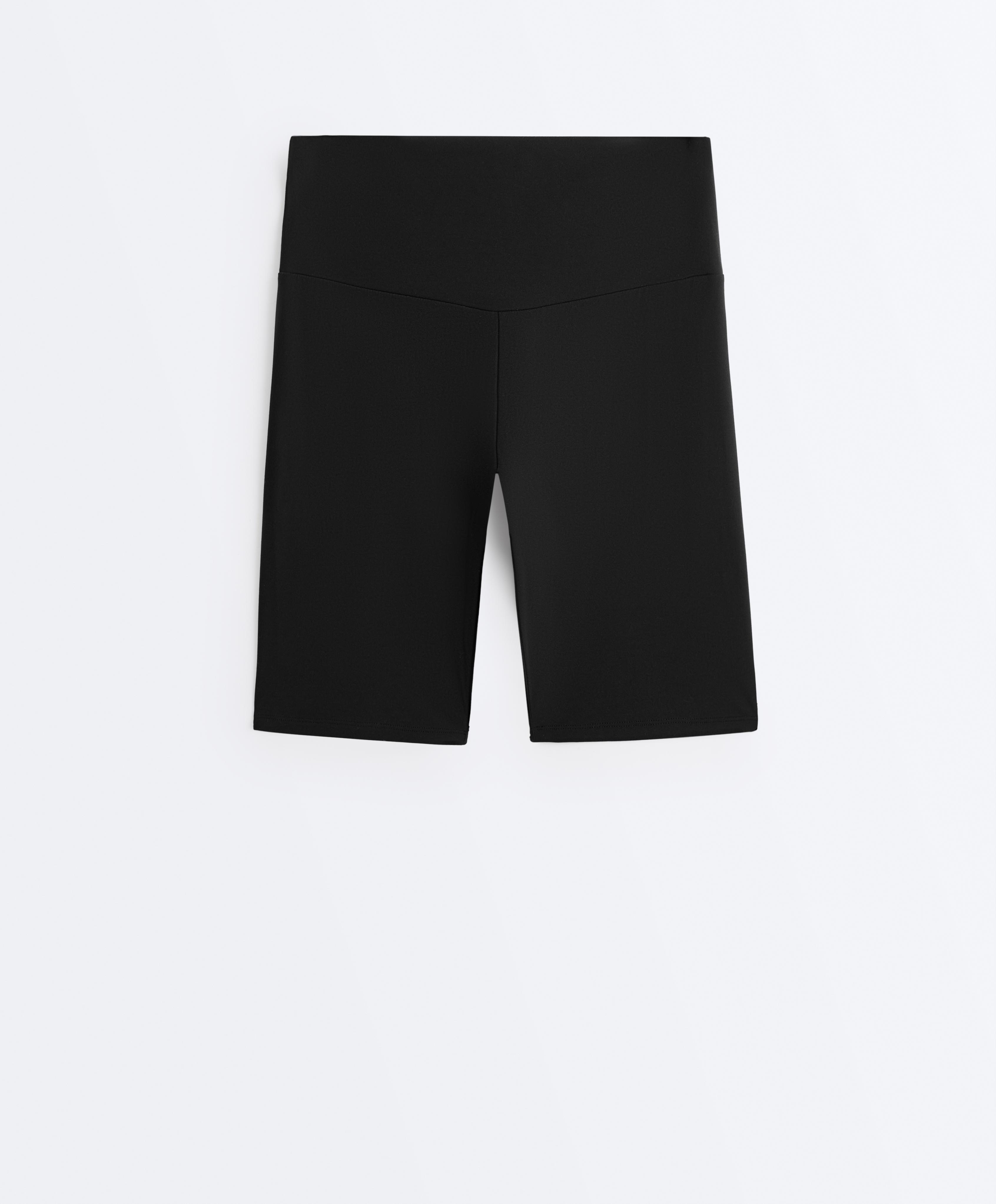 Comfortlux high-rise 20cm biker leggings — BLACK